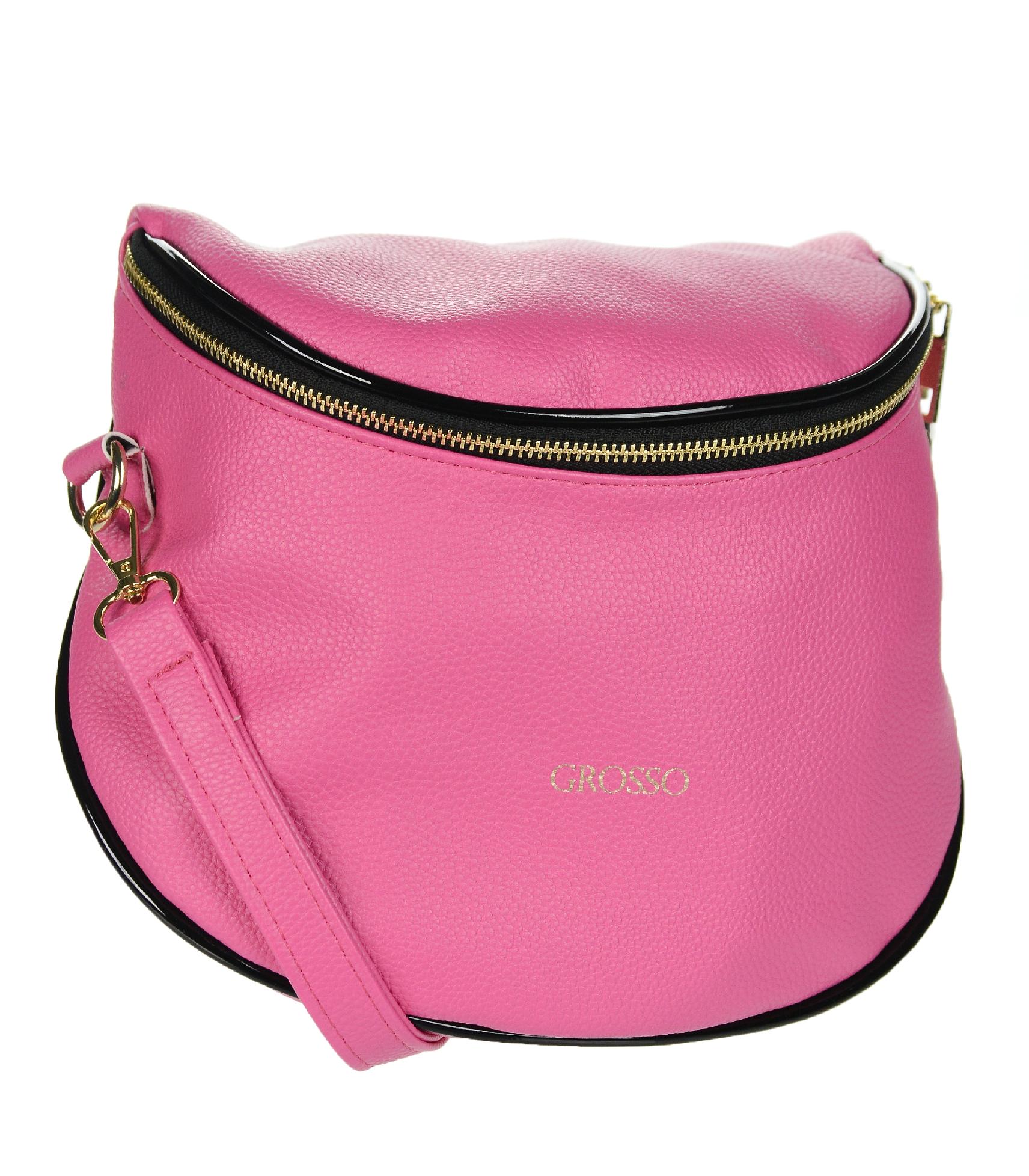 GROSSO fuxiová crossbody kabelka s nápisom Grosso PENY