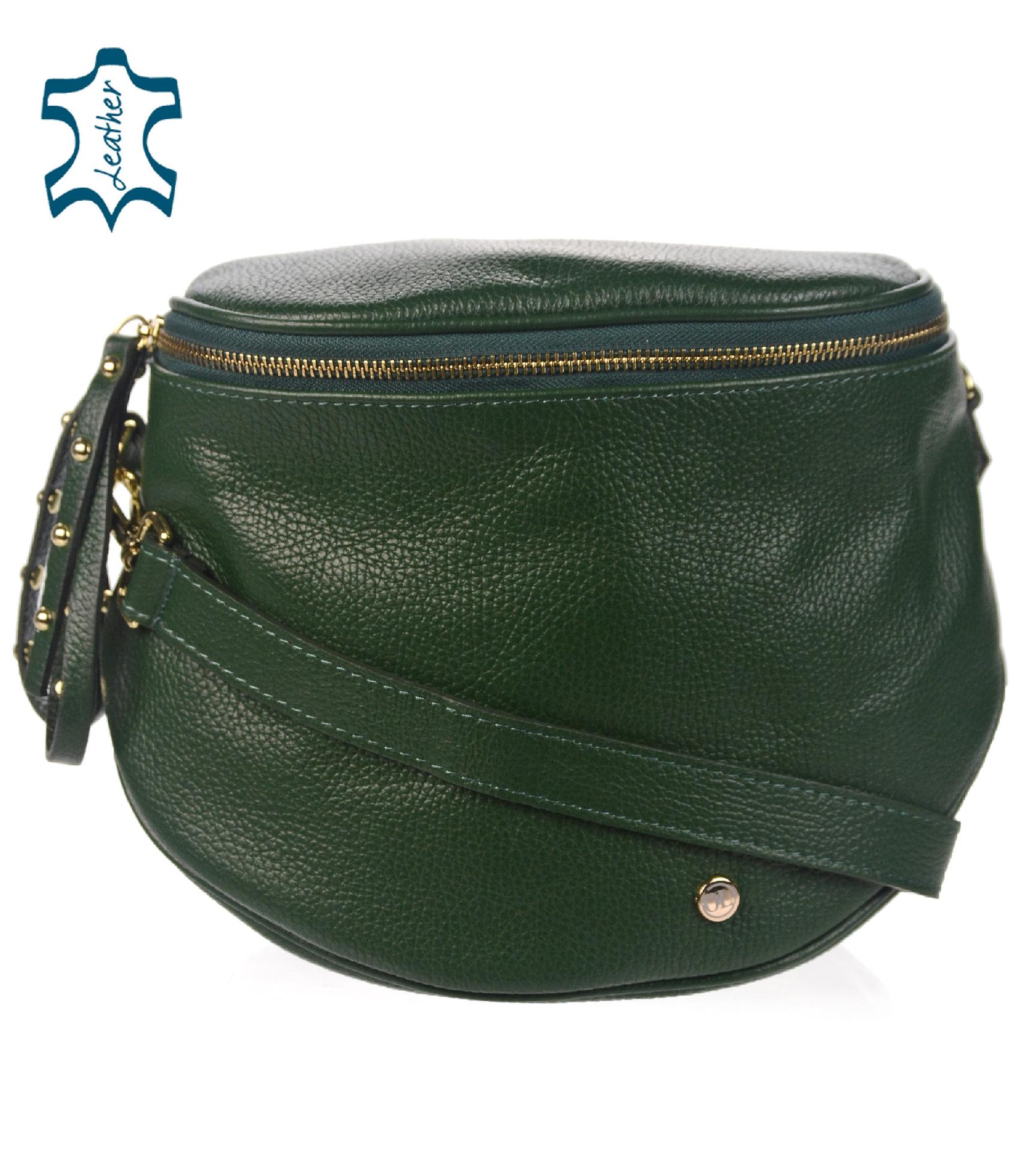 OLIVIA SHOES kožená crossbody kabelka MIRANDA, zel