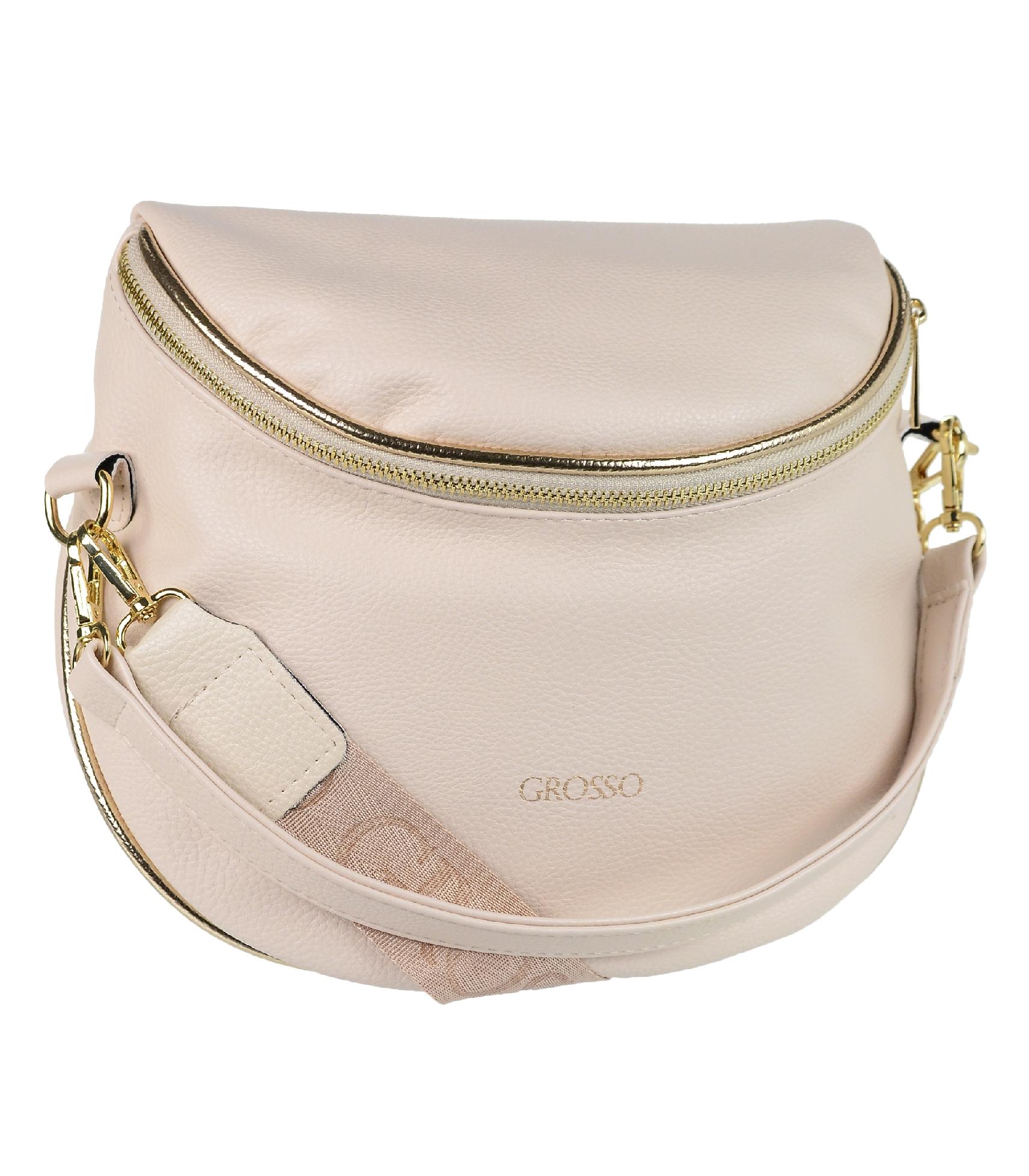 GROSSO béžová crossbody kabelka s nápisom Grosso PENY 2