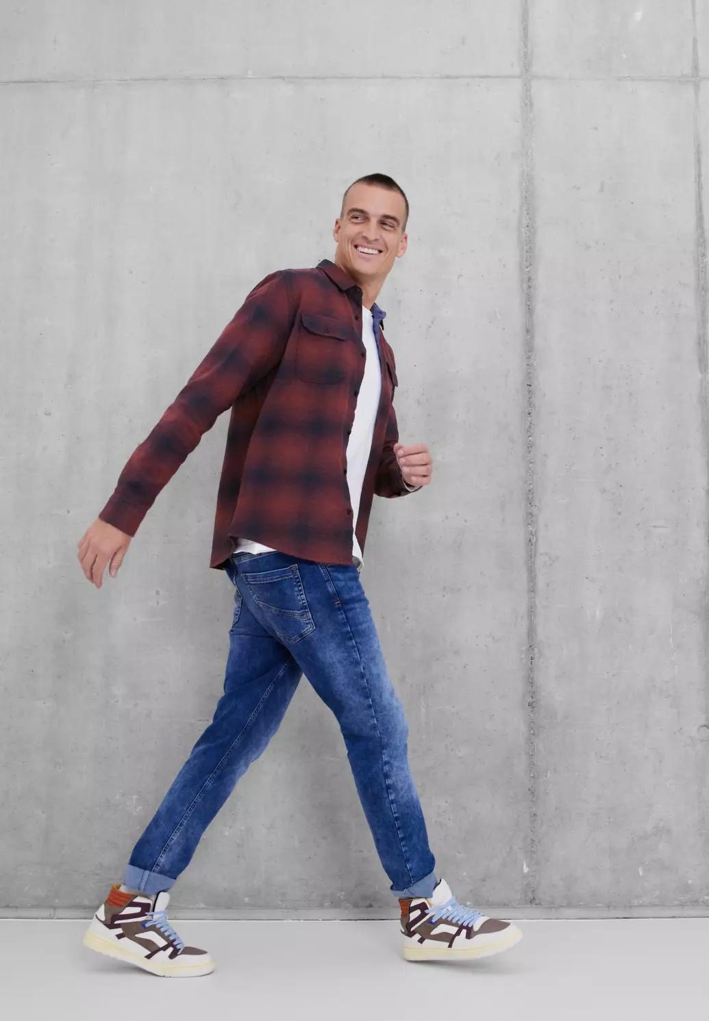Street One MEN košeľa s károvaným vzorom, bor