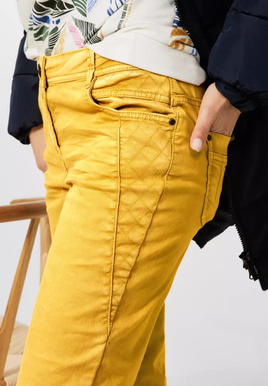 CECIL nohavice Scarlett voľného strihu, žlt.