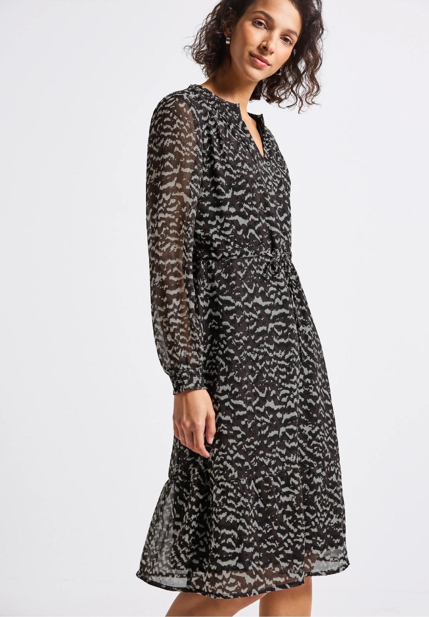 Street One šifónové šaty s volánikovými detailmi