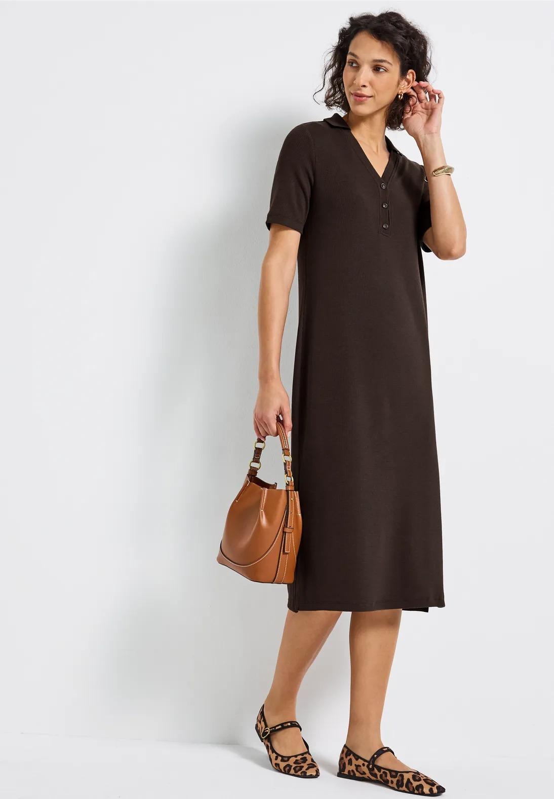 Street One polo šaty s rebrovanou textúrou, hne