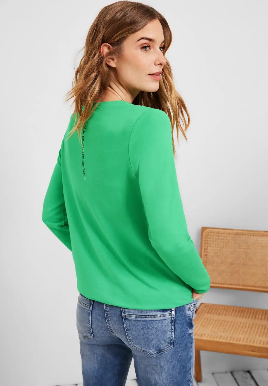 CECIL tričko v jednofarebné, zel