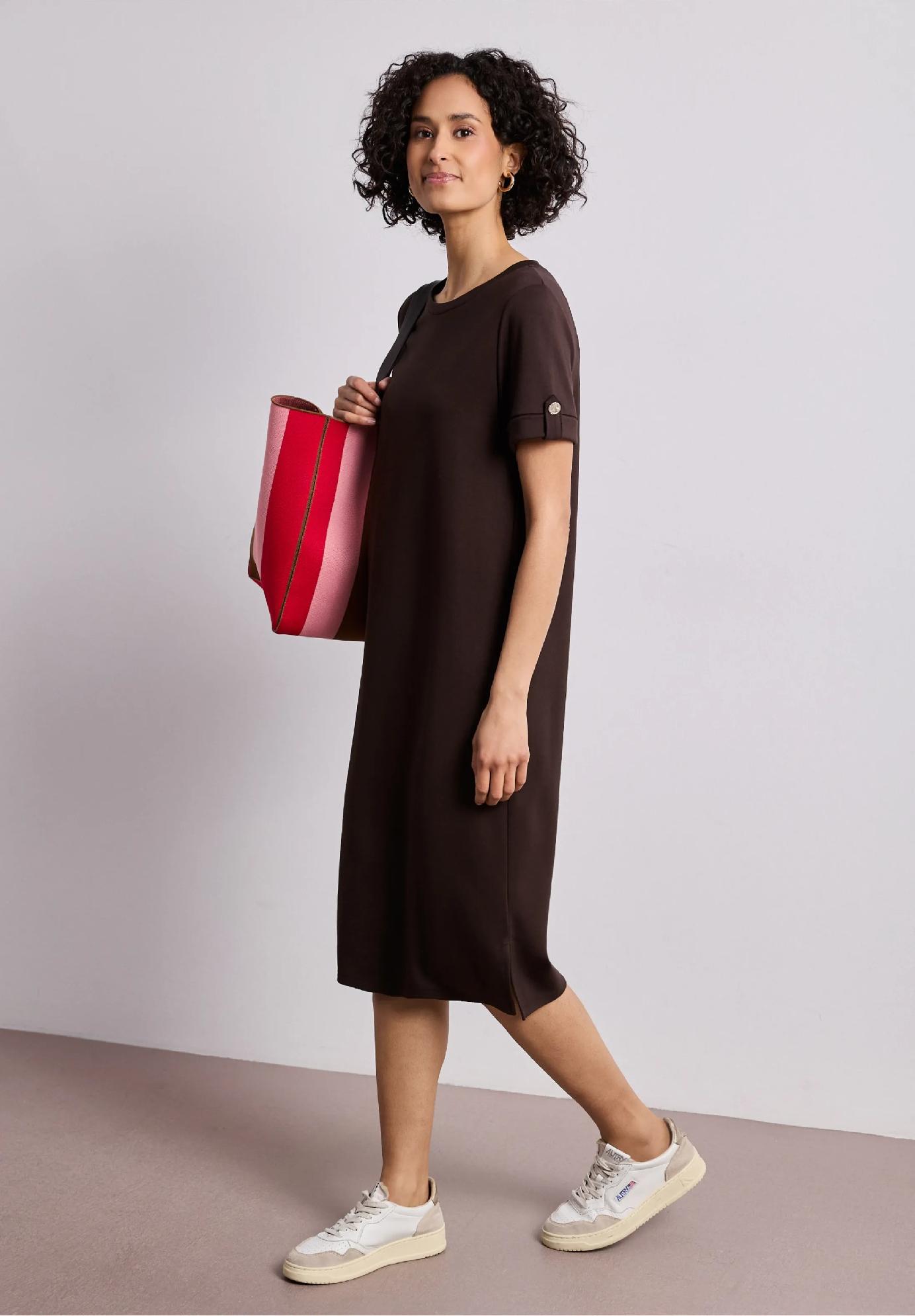 Street One midi šaty s okrúhlym výstrihom a gombíkmi