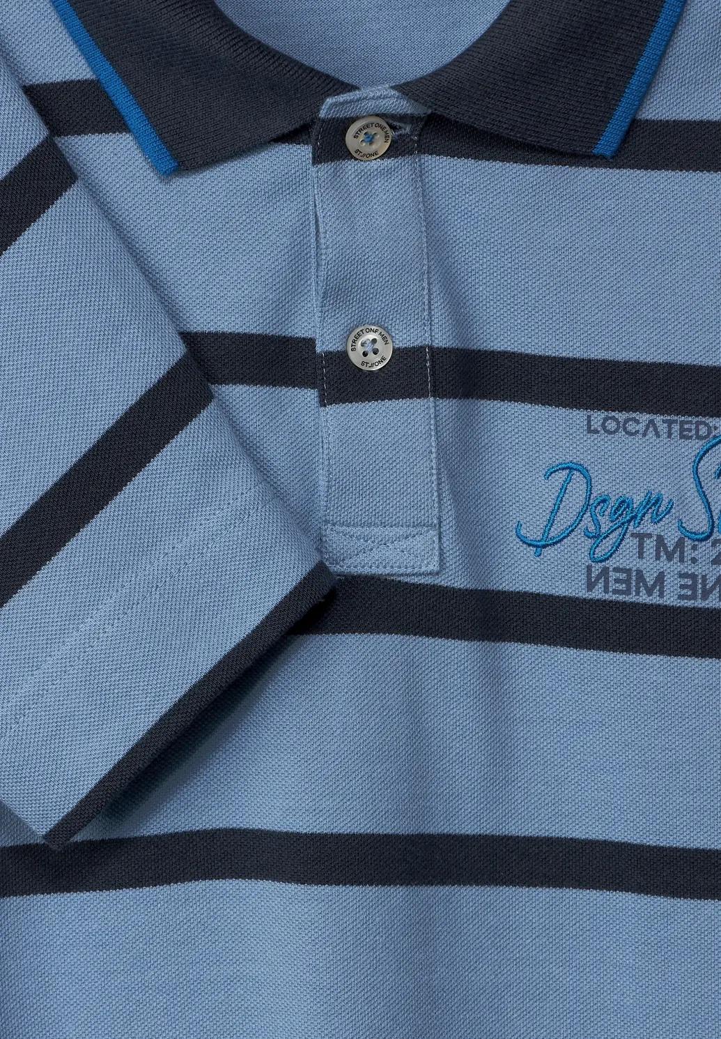 Street One MEN pruhované polo tričko s dlhým rukávom, mod