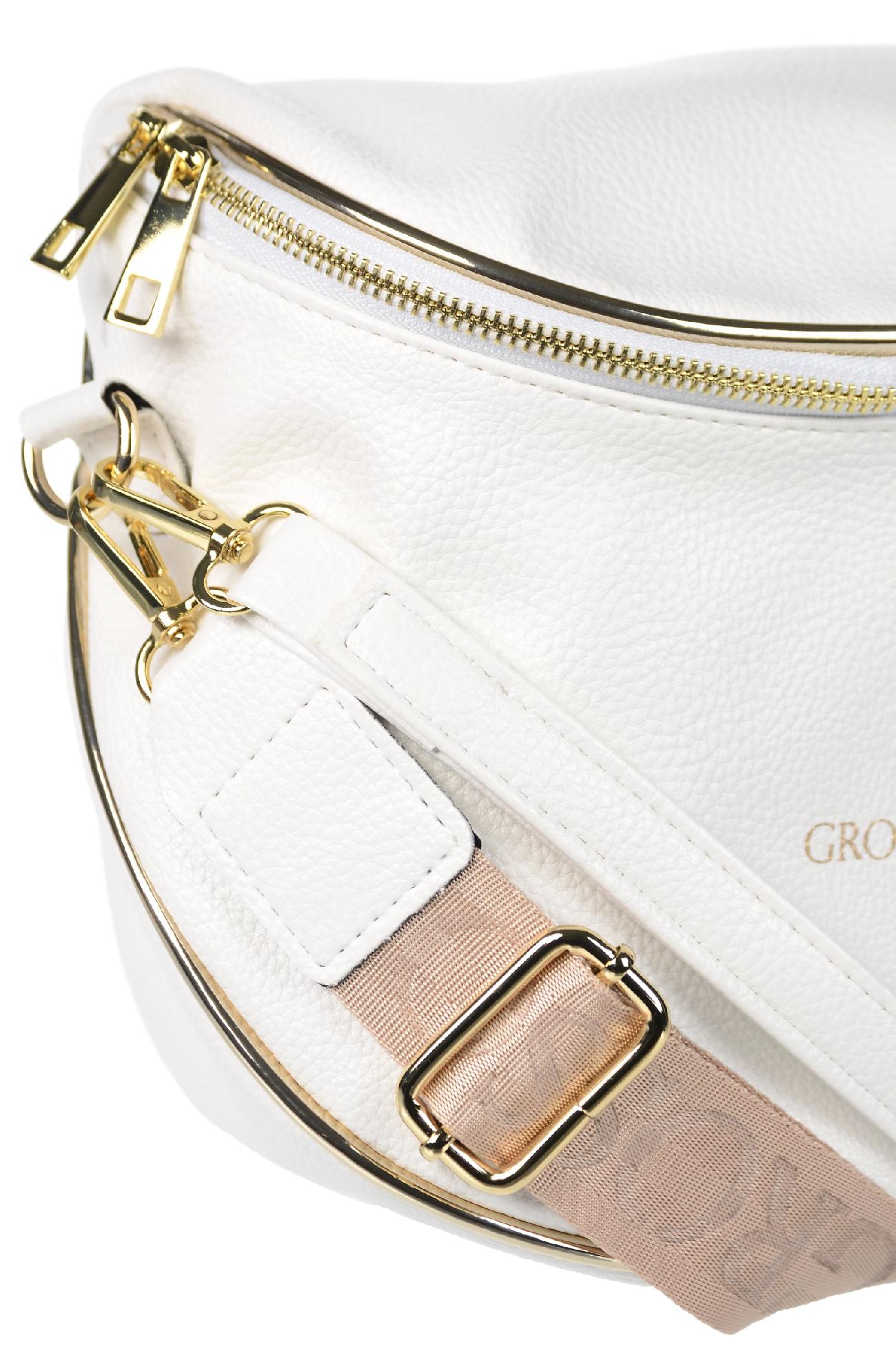 GROSOO Biela crossbody kabelka s nápisom GROSSO peny