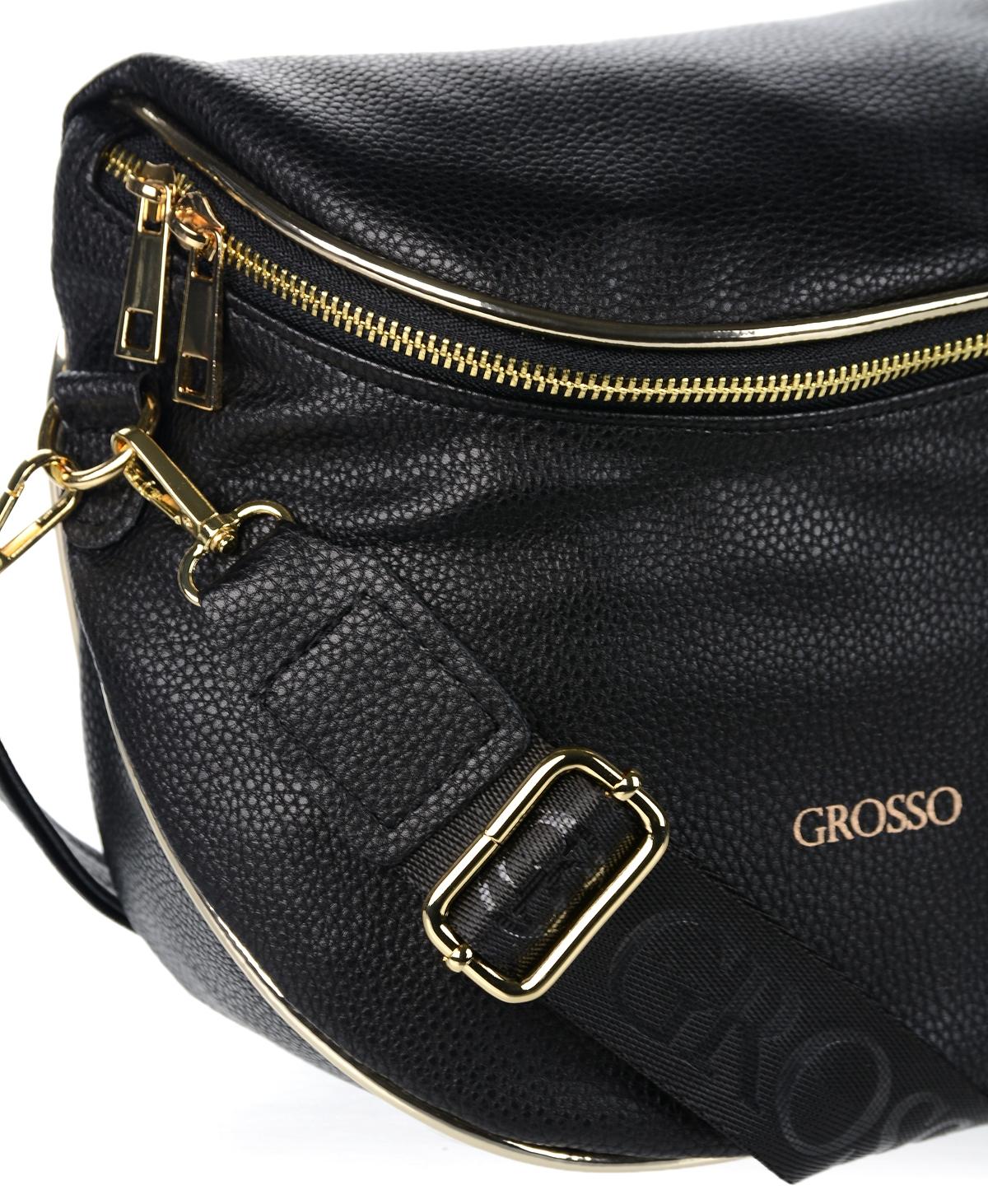 GROSSO čierna crossbody kabelka s nápisom Grosso PENY