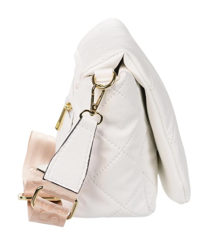 GROSSO biela prešívaná crossbody kabelka LAURA