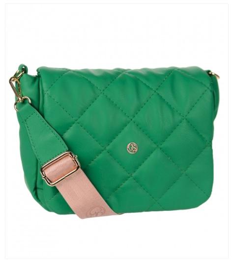 GROSSO zelená prešívaná crossbody kabelka LAURA