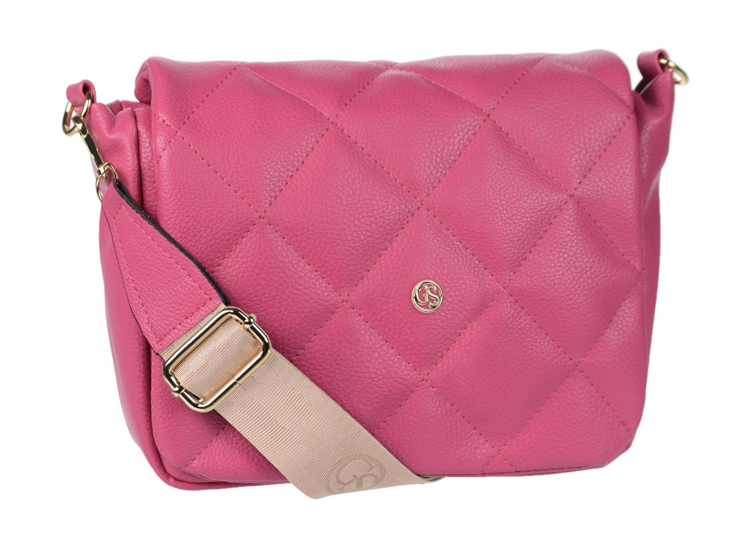 GROSSO ružová prešívaná crossbody kabelka LAURA