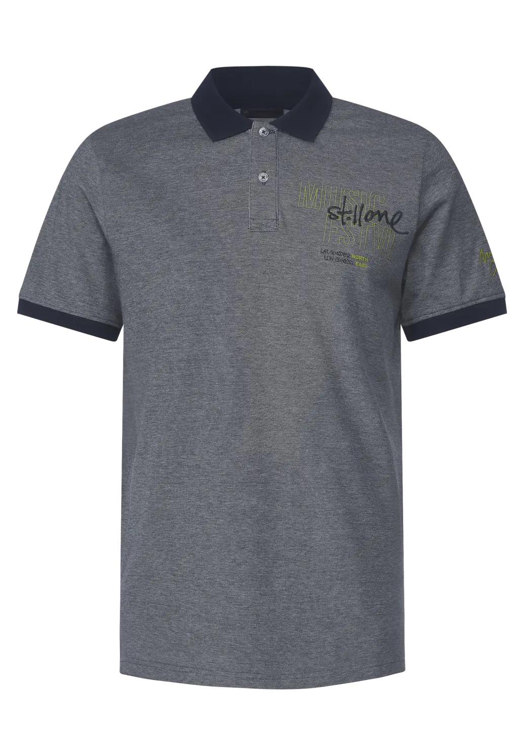Street One MEN oxford polo s potlačou na hrudi, šed
