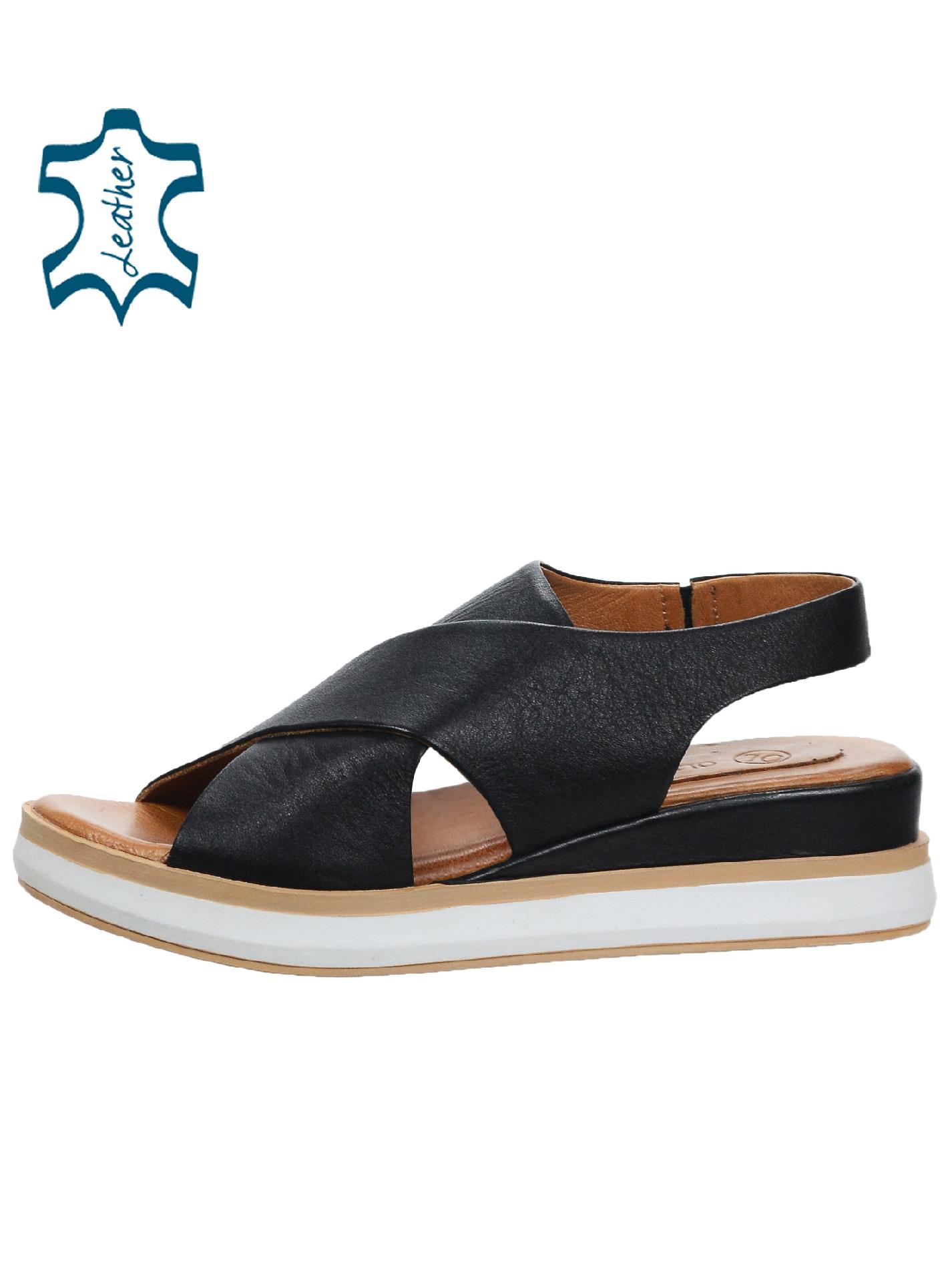 OLIVIA SHOES čierne pohodlné sandlále