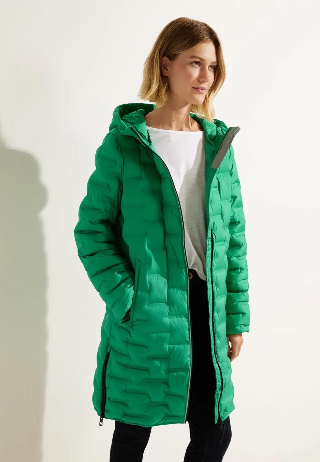 CECIL kabát s moderným prešívaním, zel