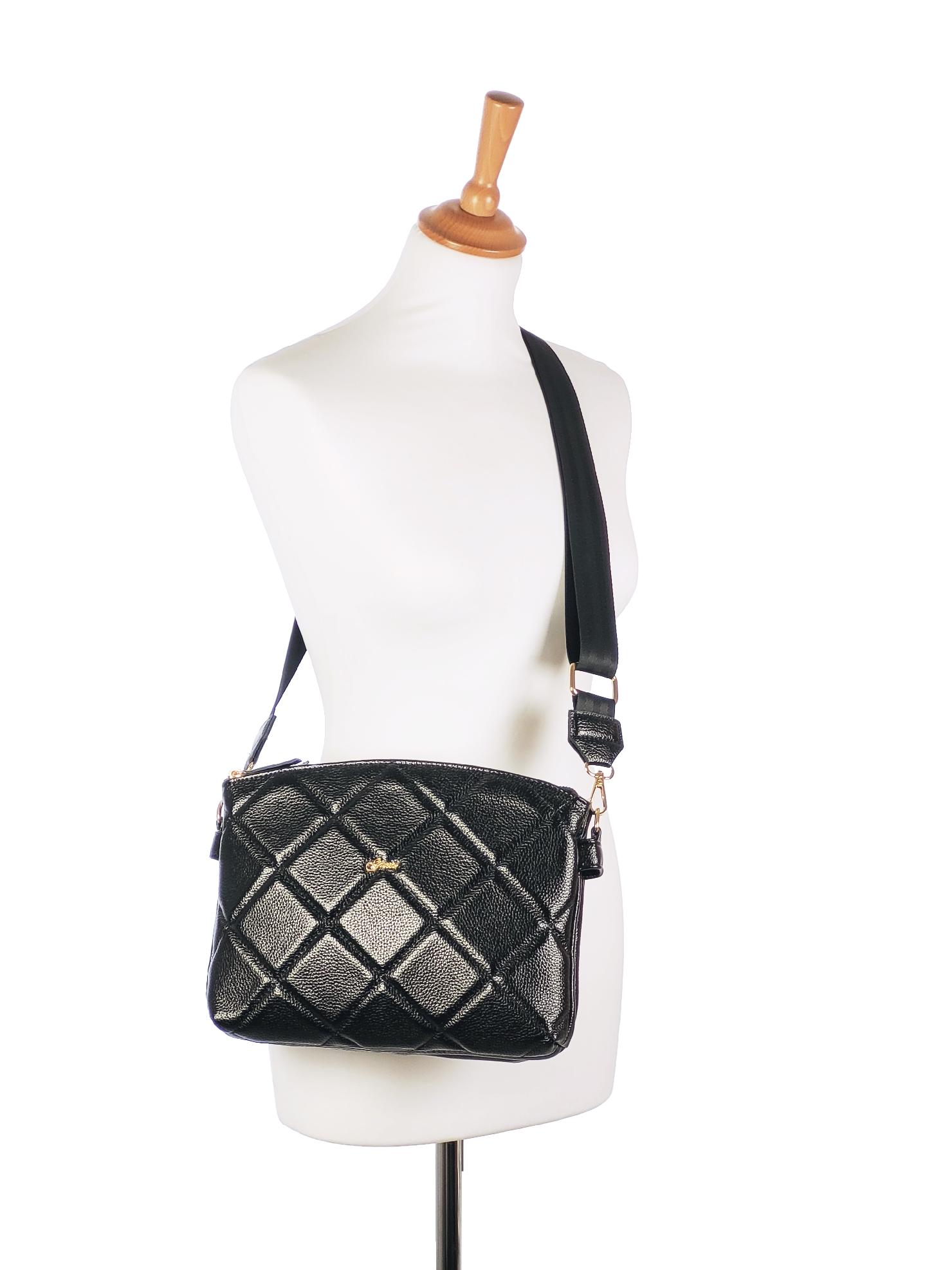 GROSSO čierna crossbody kabelka Anabel