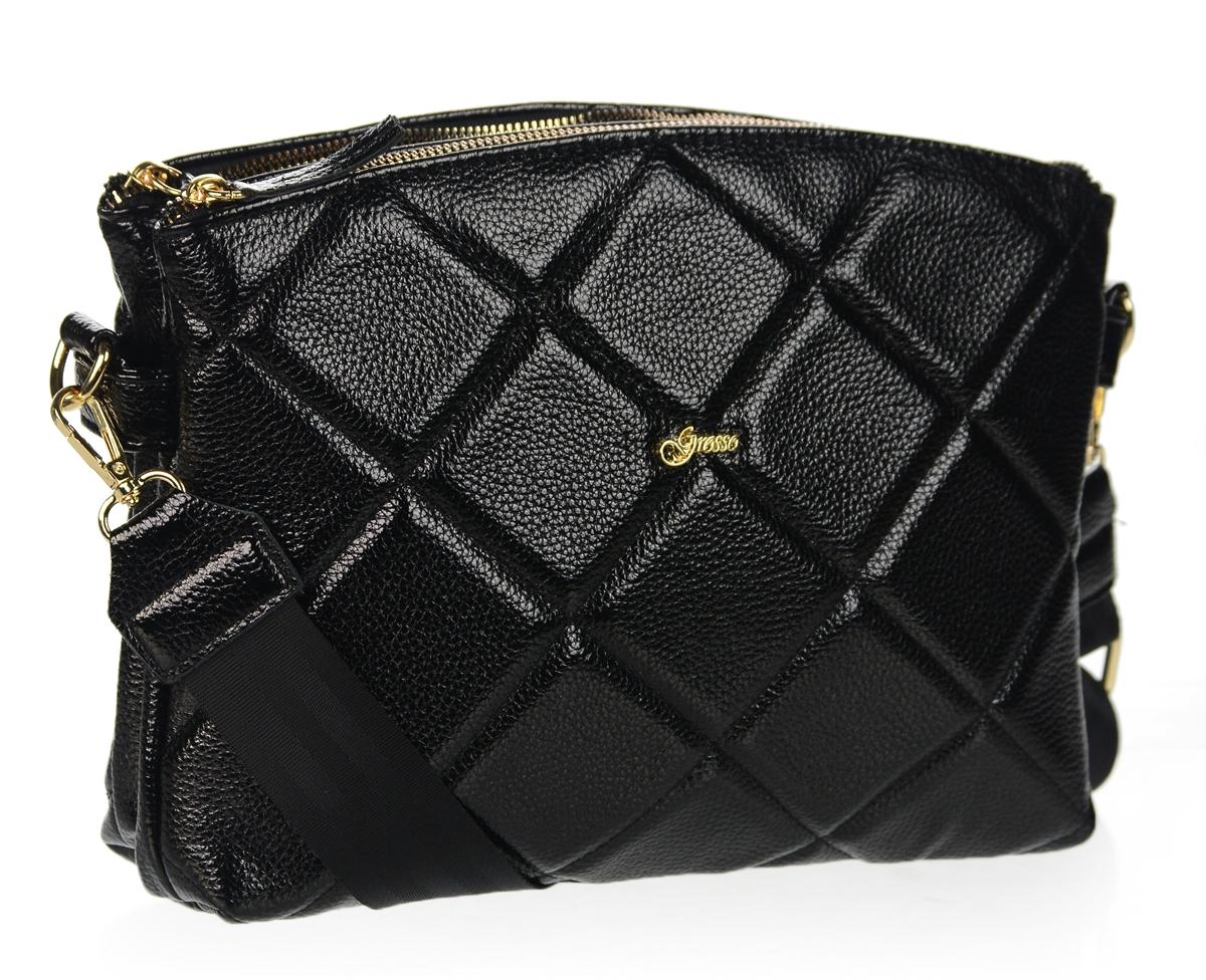 GROSSO čierna crossbody kabelka Anabel