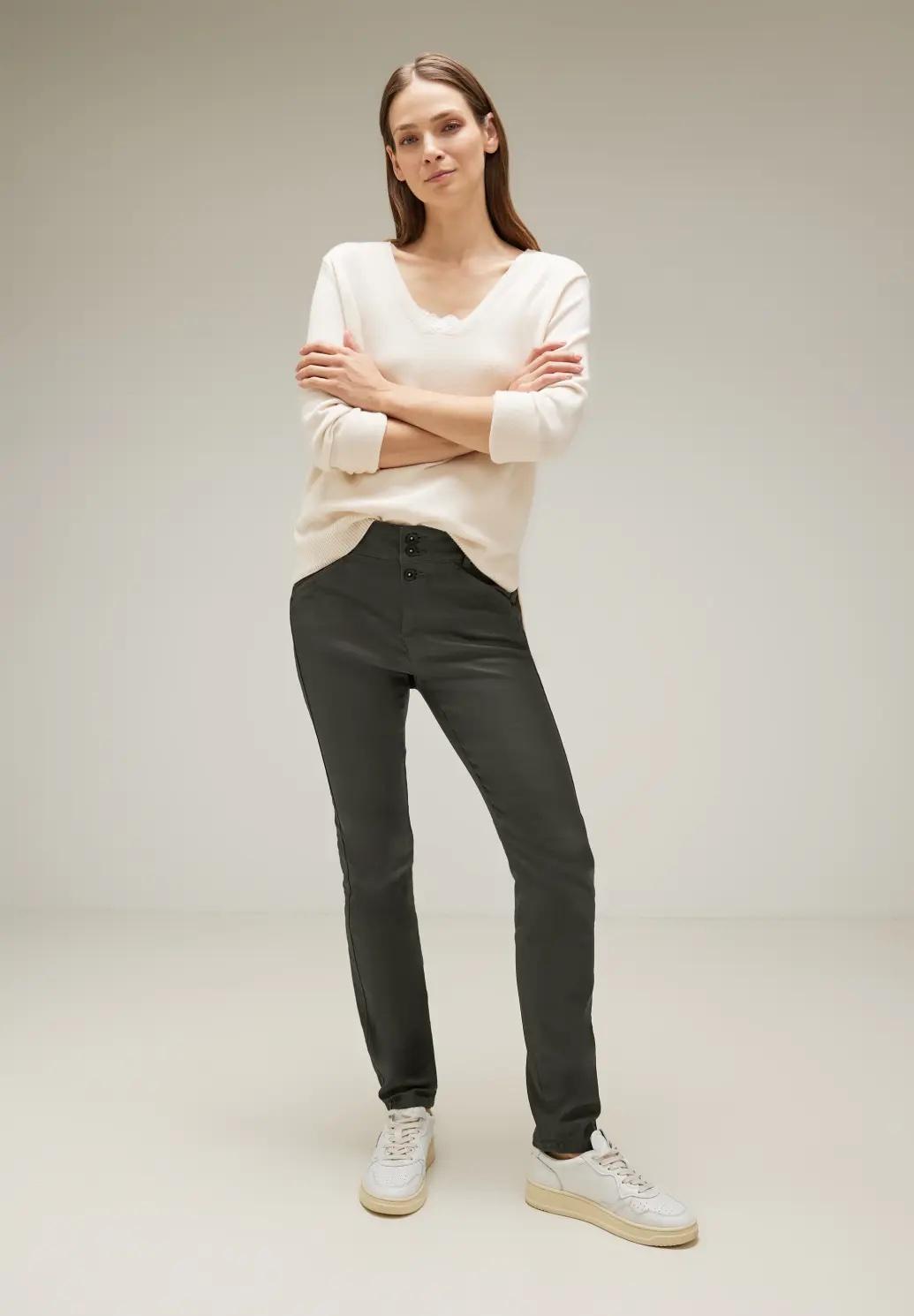 Street One caoting slim fit nohavice YORK, zel