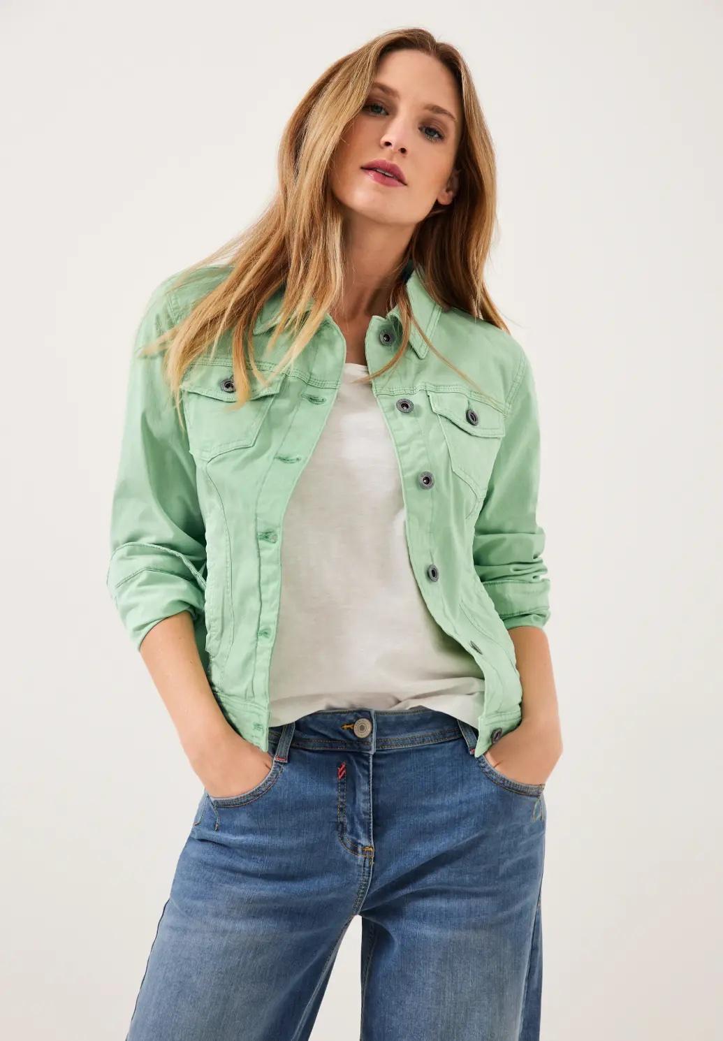 CECIL farebná džínsová bunda, zele