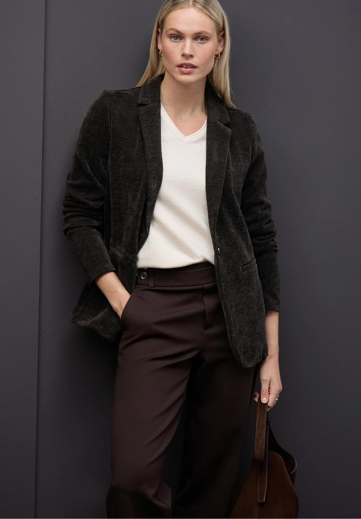 Street One ženilkové manšestrové sako