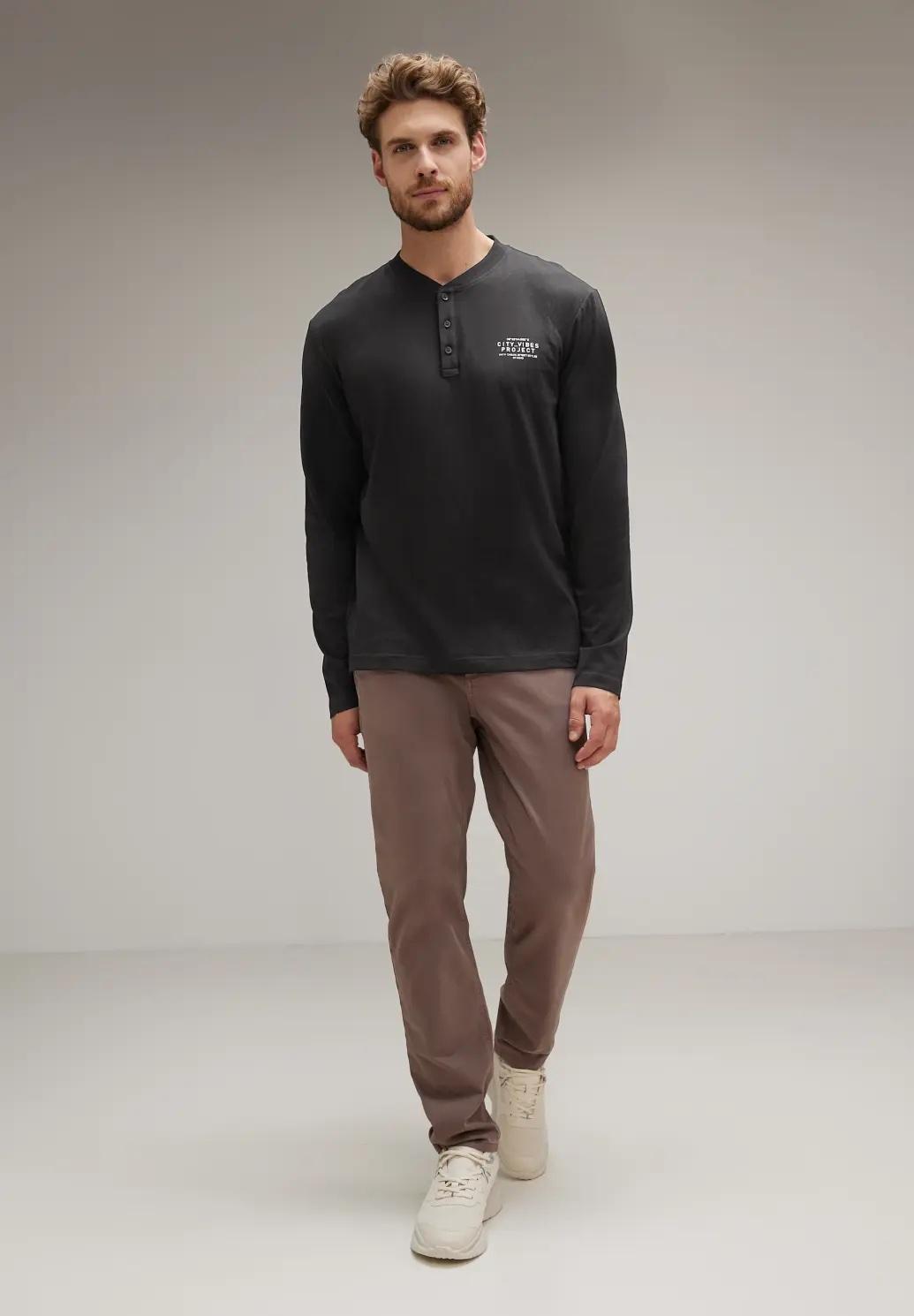 Street One MEN Henley tričko s potlačou na hrudi, čie