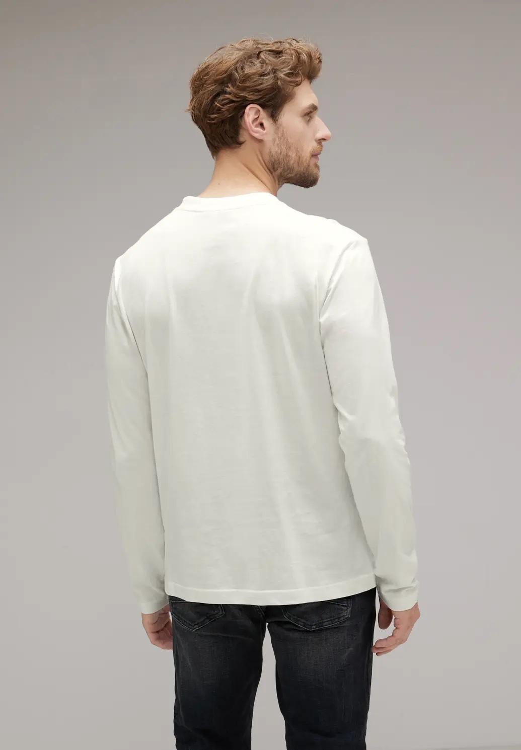 Street One MEN Henley tričko s potlačou na hrudi, bie