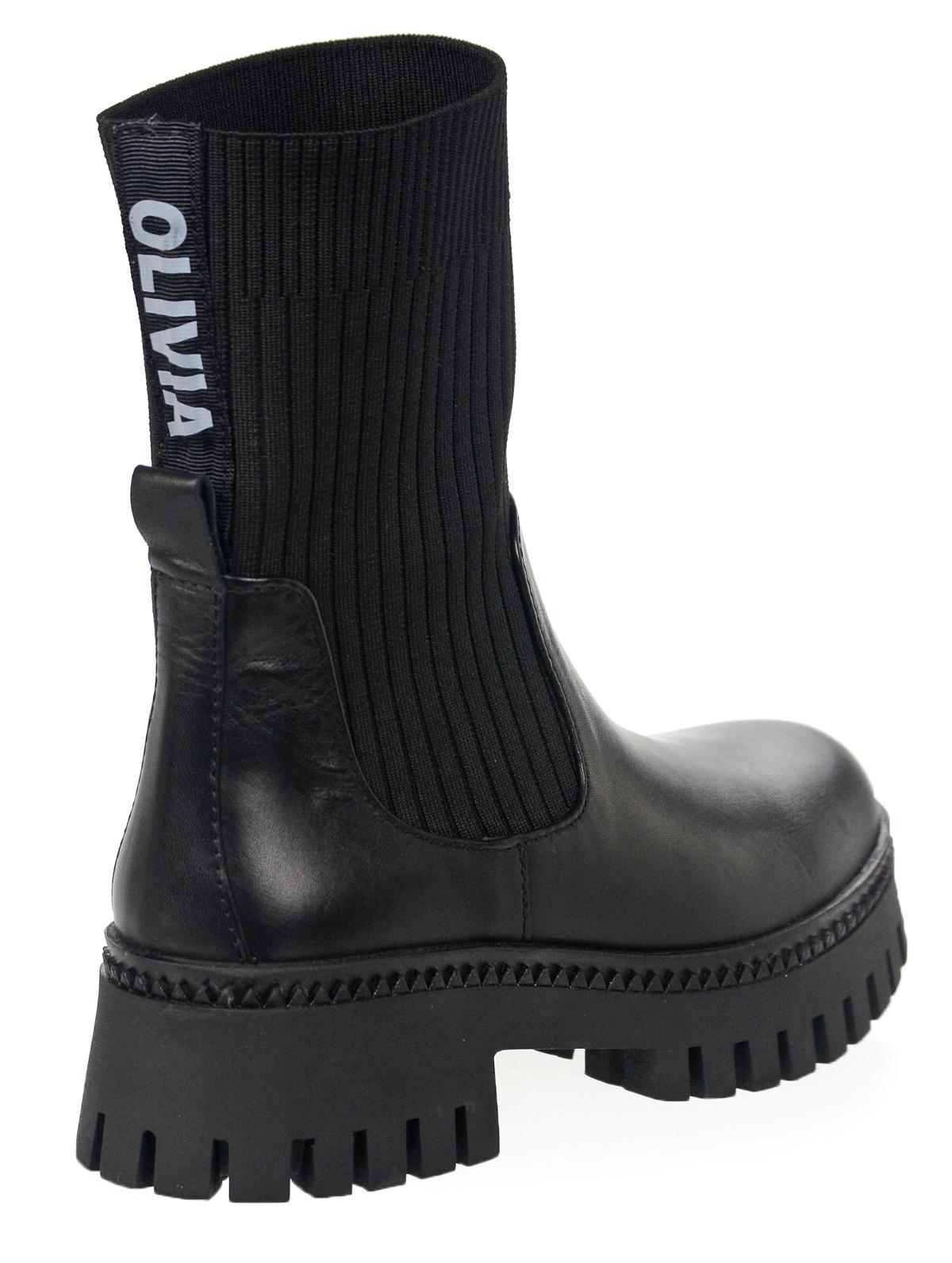 OLIVIA SHOES čierne štýlové workery s nápisom Olivia