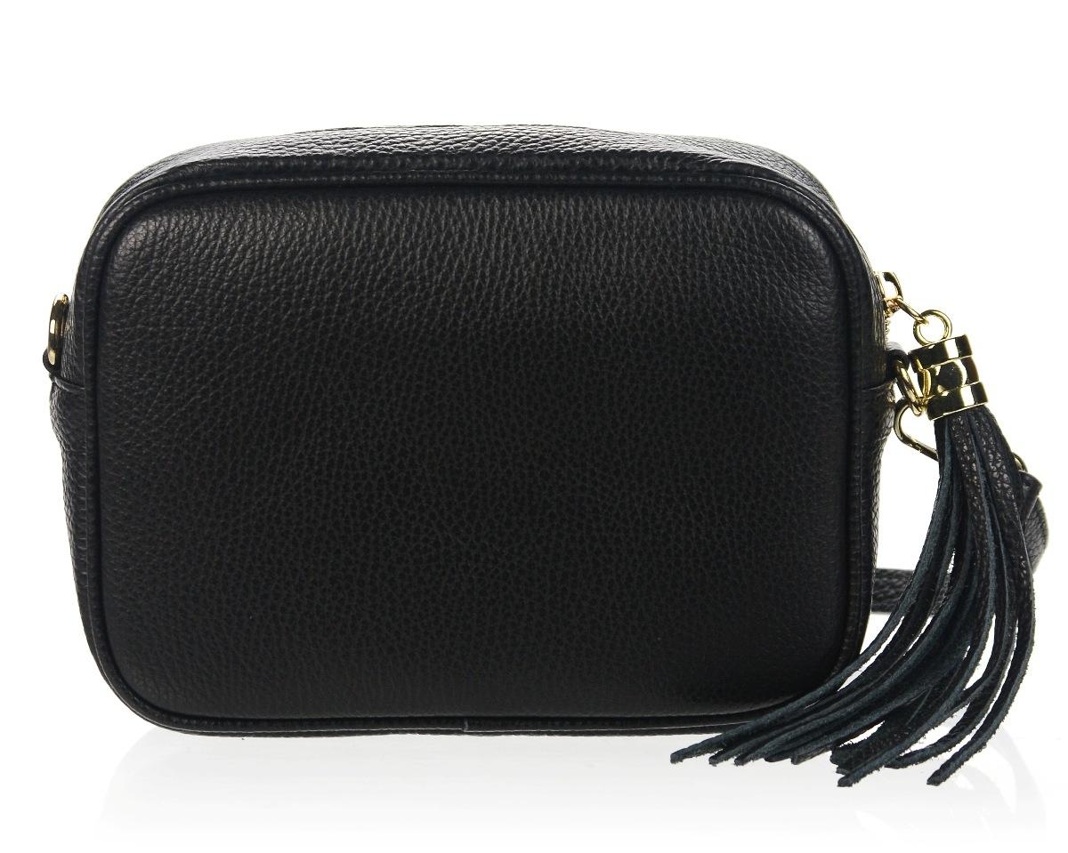 OLIVIA SHOES malá čierna kožená crossbody kabelka Alena, čie