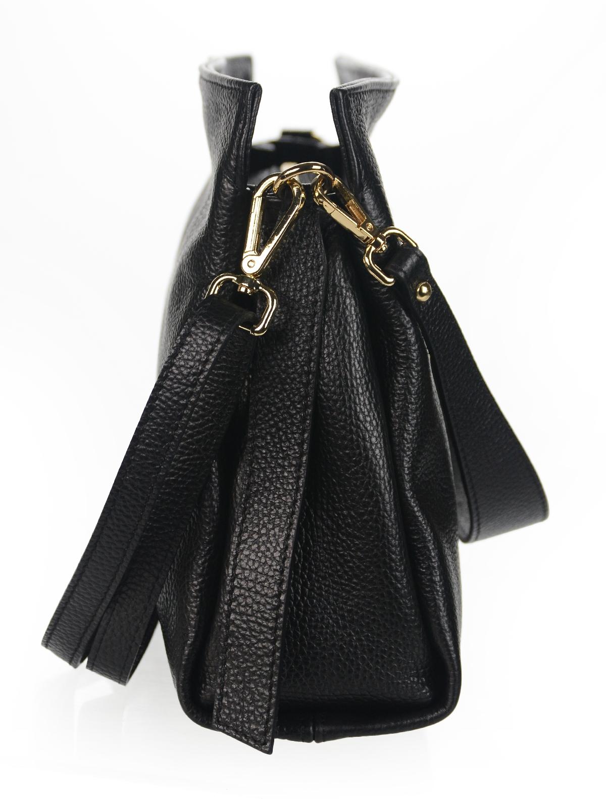 OLIVIA SHOES čierna kožená kabelka s ozdobou Milly