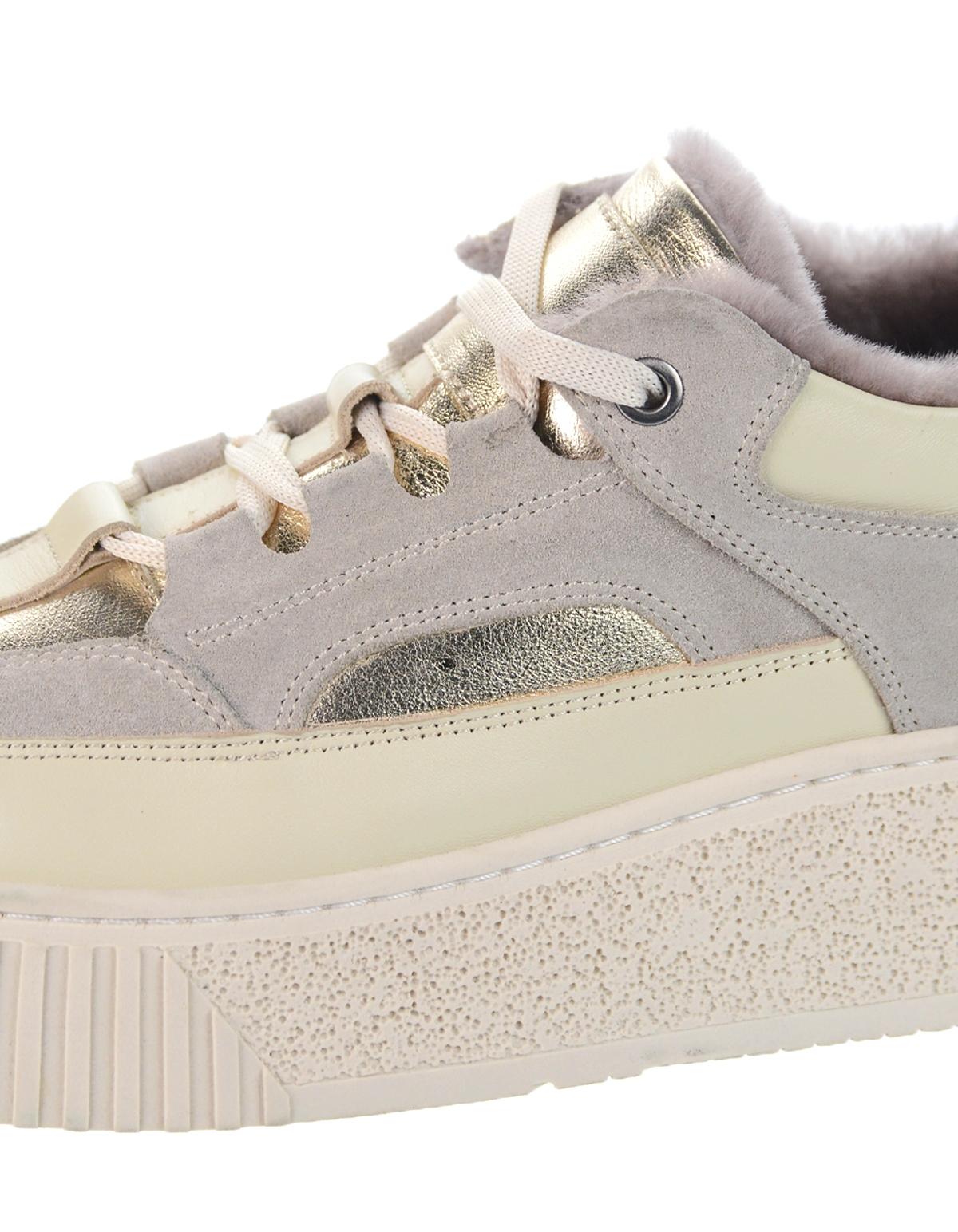 OLIVIA SHOES béžovo-zlaté elegentné zateplené tenisky
