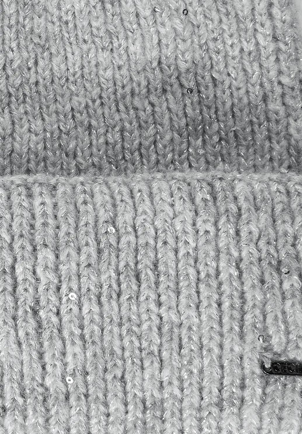 CECIL pletená čiapka s flitrami, siv
