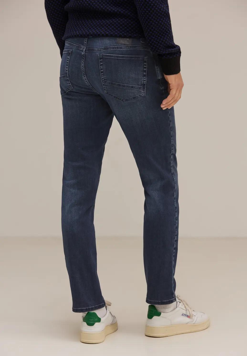 Street One MEN tmavo modré džínsy RACER slim fit