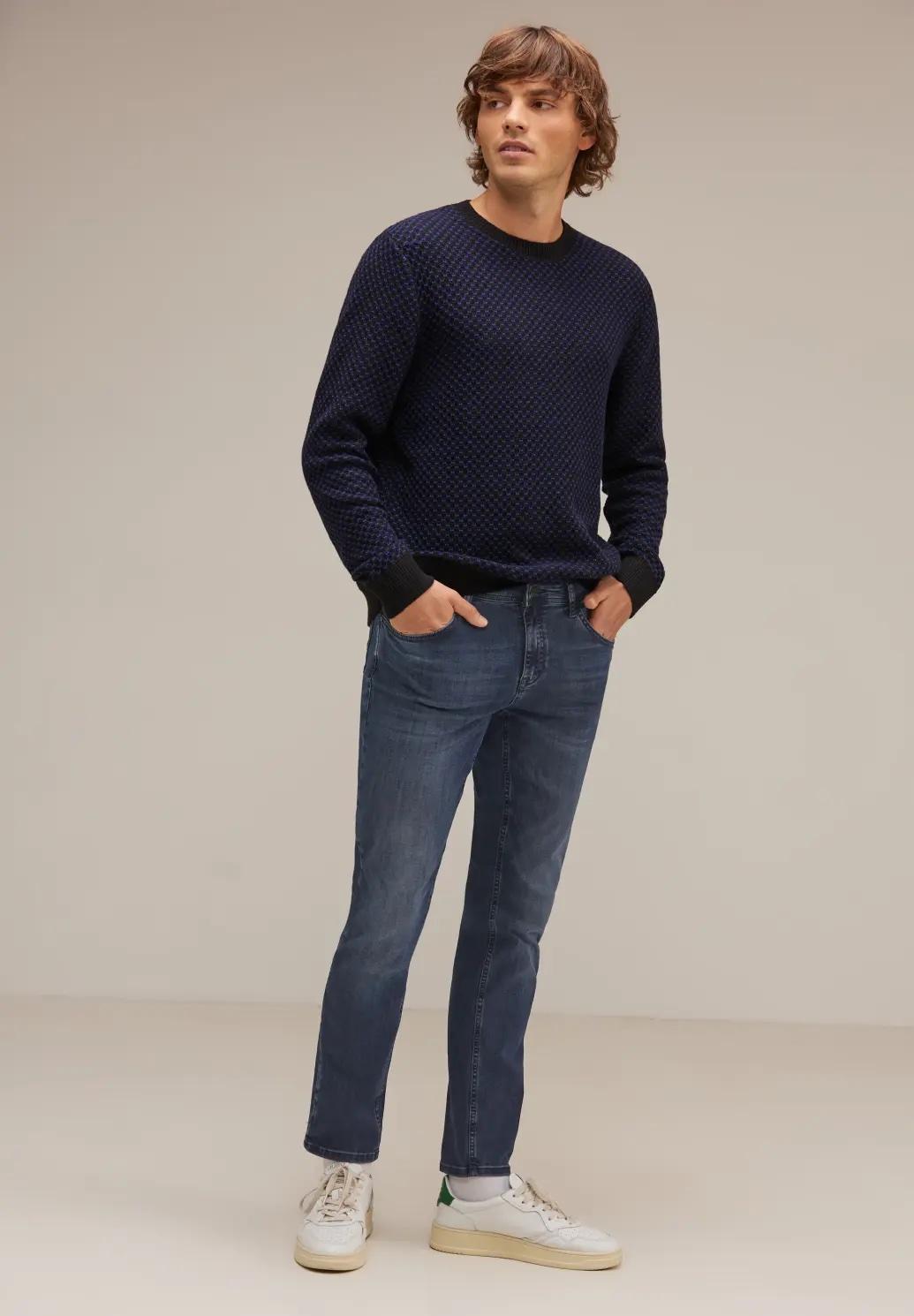 Street One MEN tmavo modré džínsy RACER slim fit
