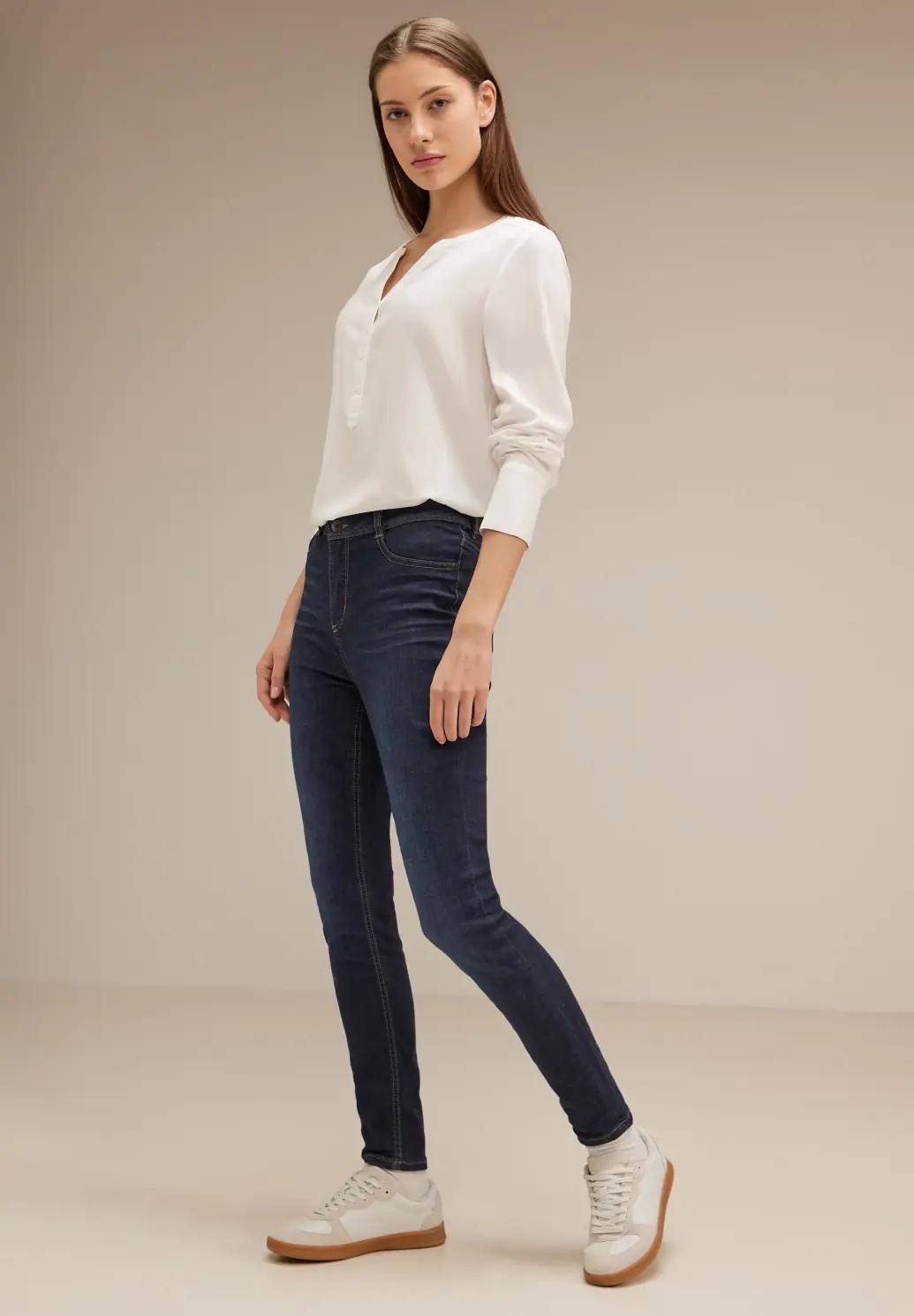 Street One modré skinny strih jeggings rifle