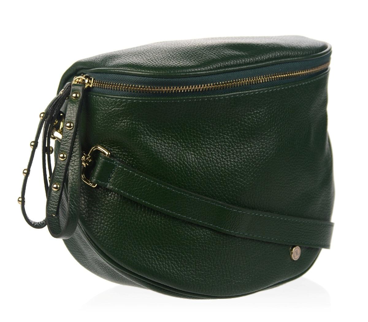 OLIVIA SHOES kožená crossbody kabelka MIRANDA, zel