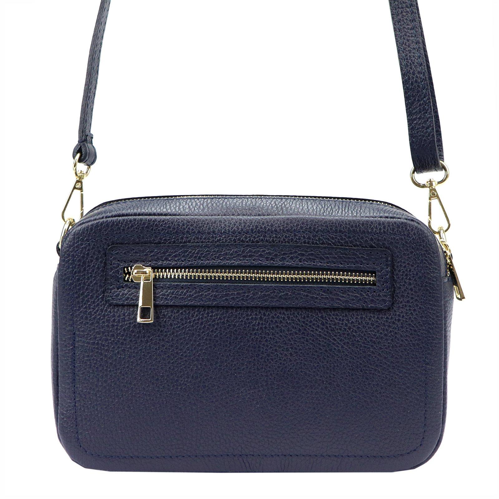 MIAMORE modrá kožená crossbody kabelka DOLLARO
