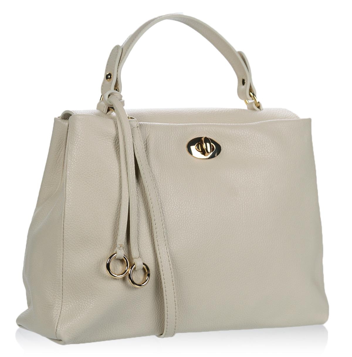 OLIVIA SHOES béžová kožená shopper kabelka SABÍNA 