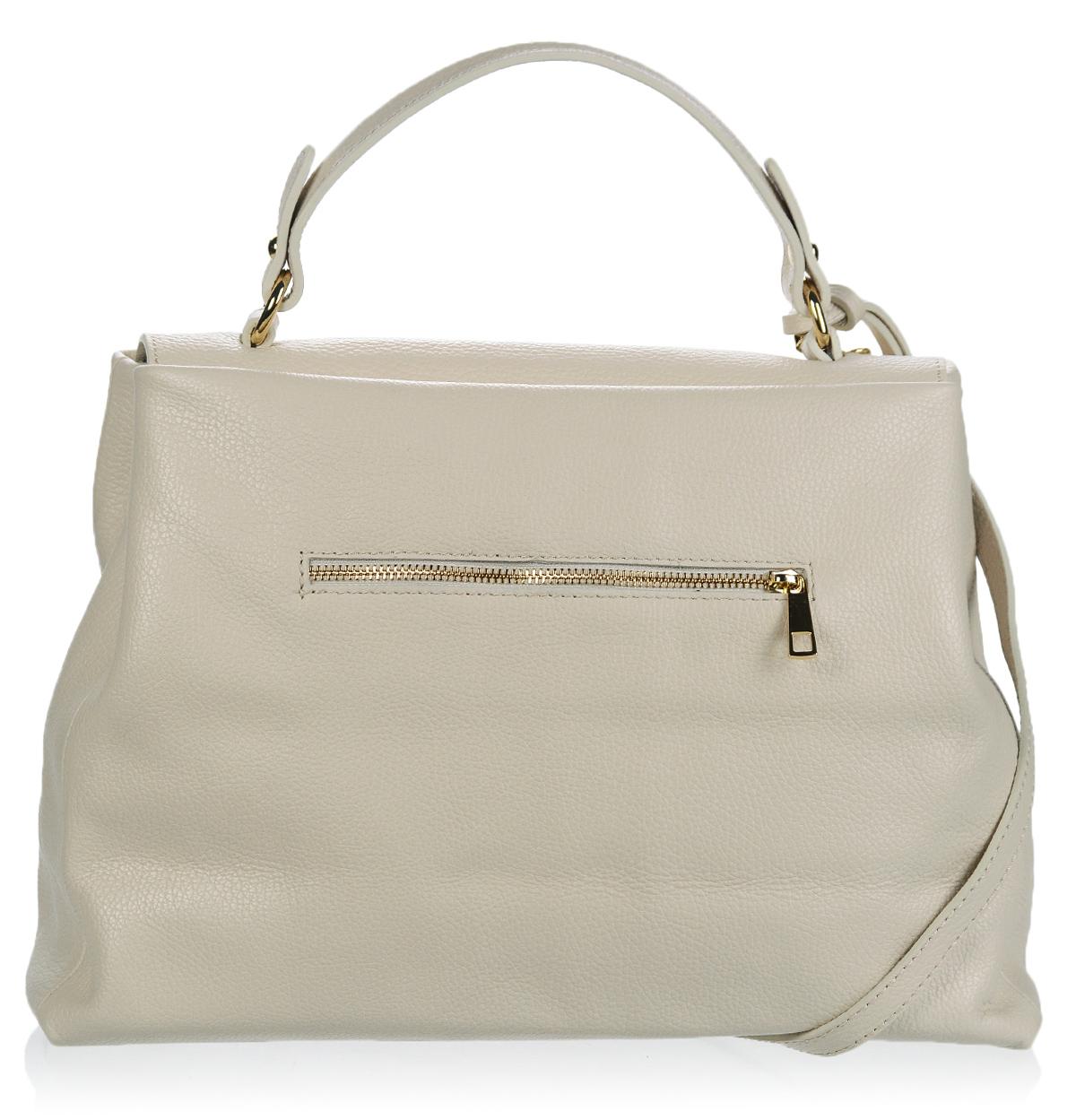 OLIVIA SHOES béžová kožená shopper kabelka SABÍNA 