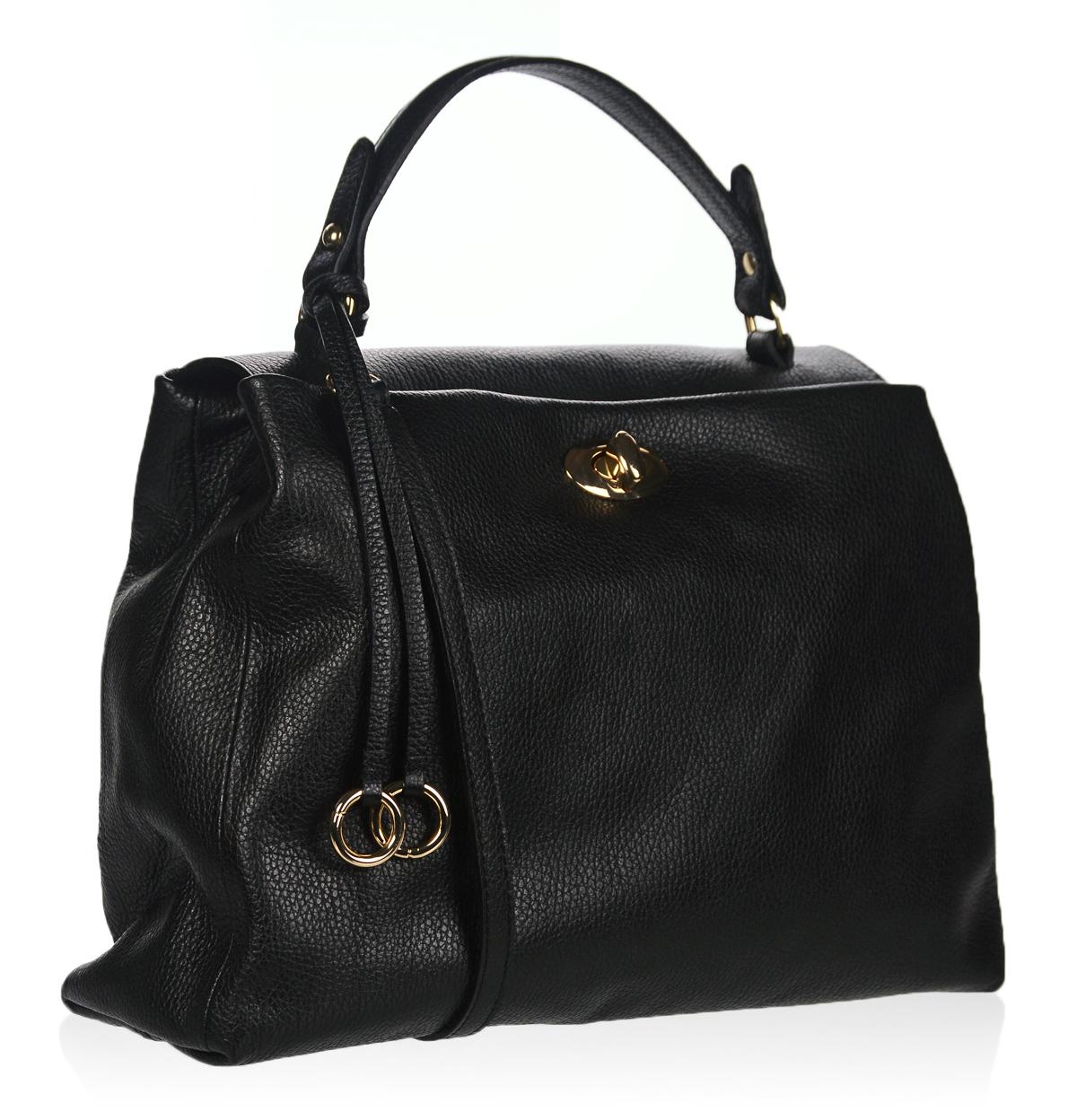 OLIVIA SHOES čierna kožená shopper kabelka SABÍNA 