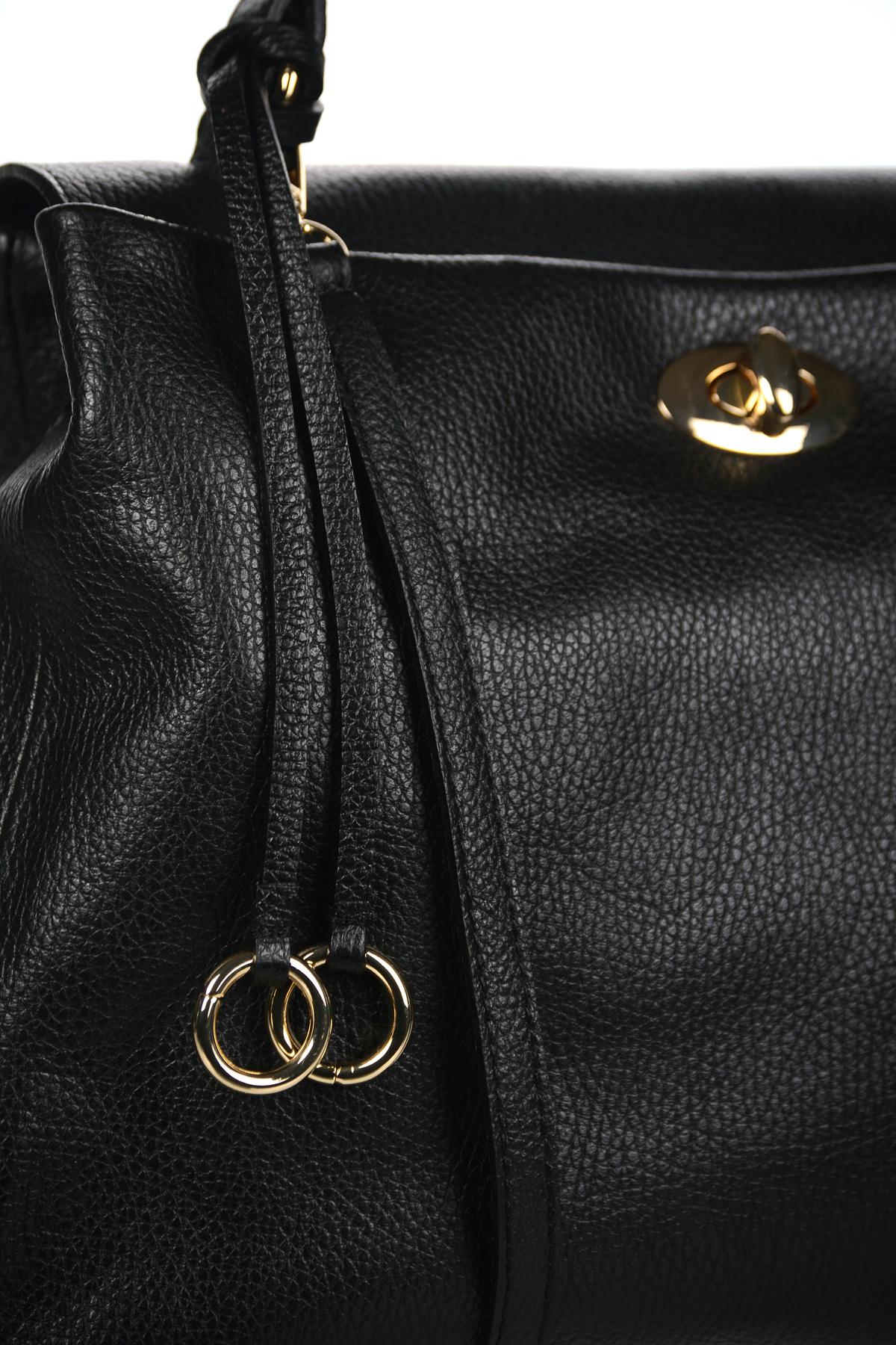 OLIVIA SHOES čierna kožená shopper kabelka SABÍNA 