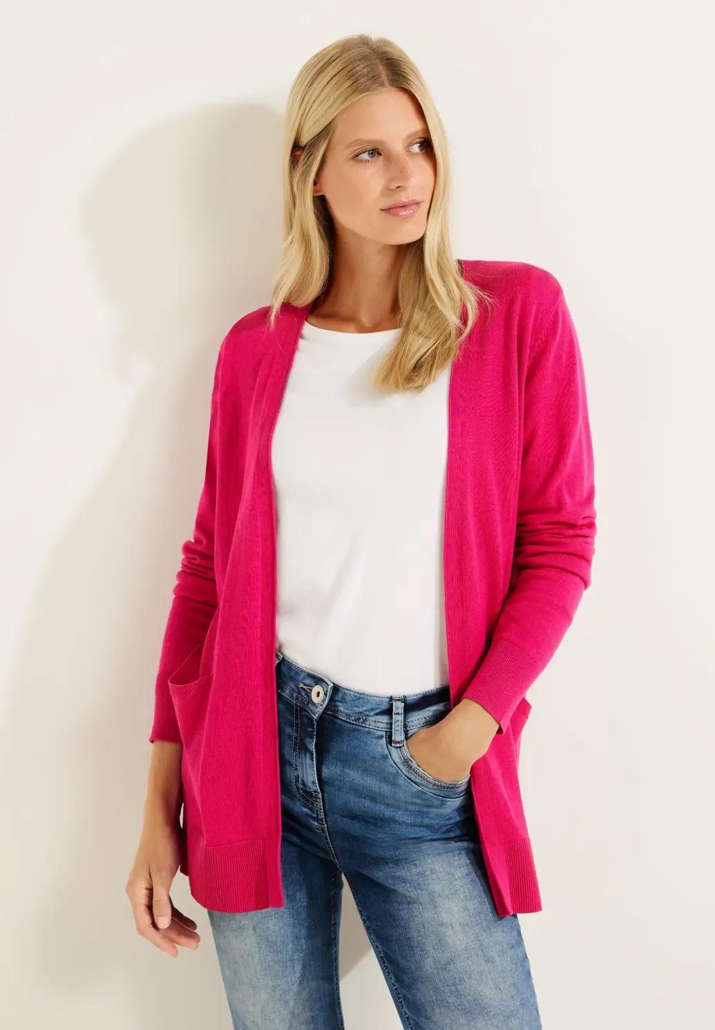 CECIL otvorený základný kardigan, pink