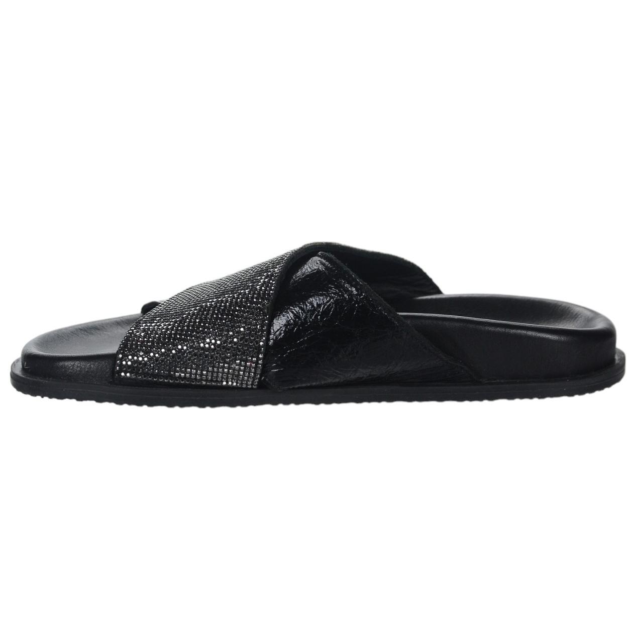 OLIVIA SHOES čierne šľapky s kamienkami