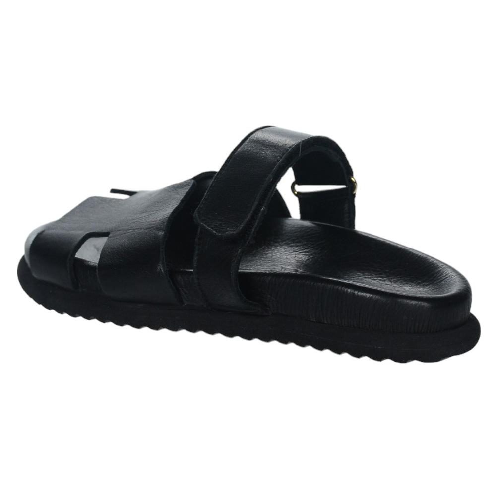 OLIVIA SHOES čierne moderné šľapky na suchý zips