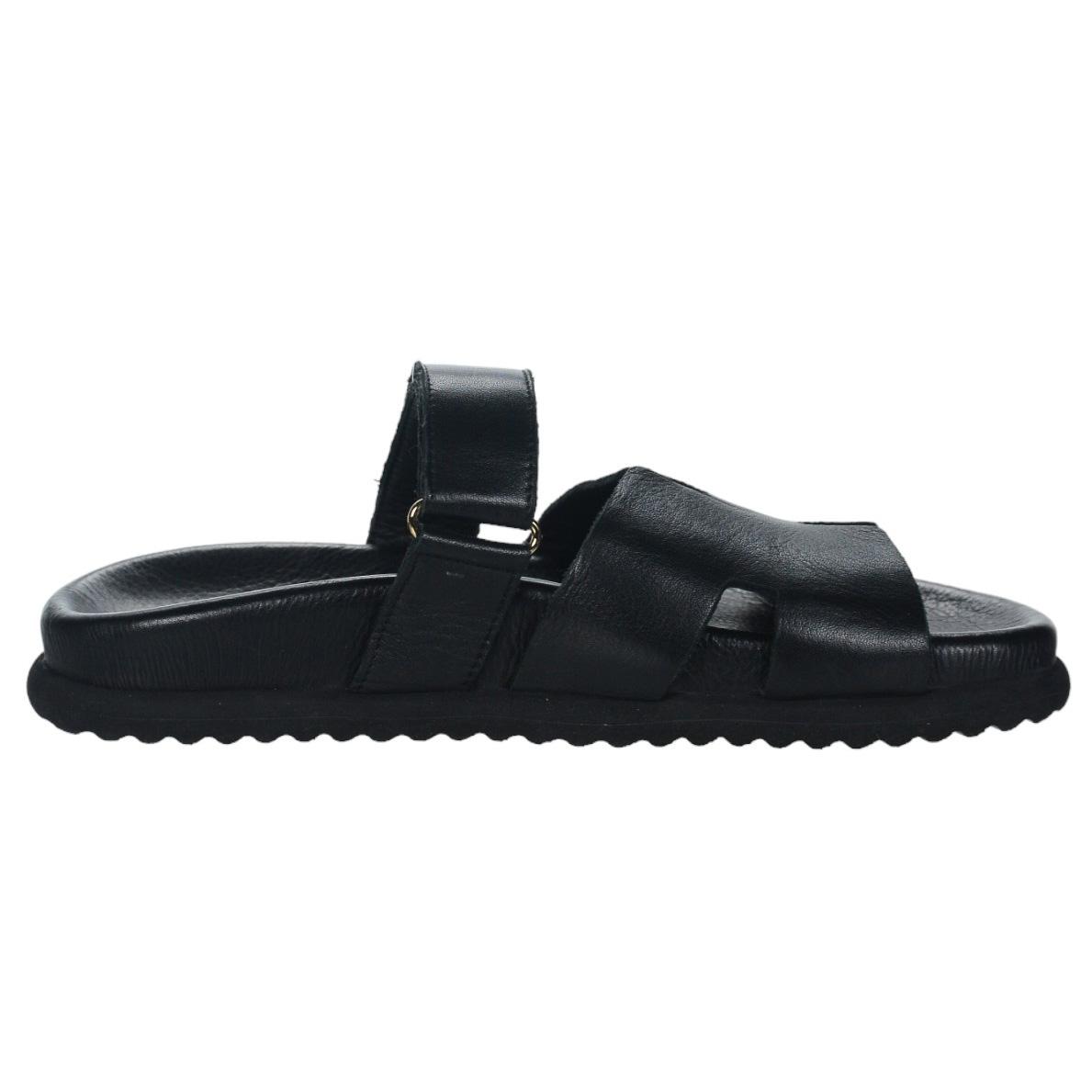 OLIVIA SHOES čierne moderné šľapky na suchý zips
