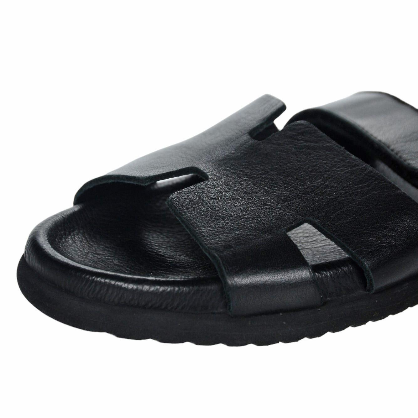 OLIVIA SHOES čierne moderné šľapky na suchý zips
