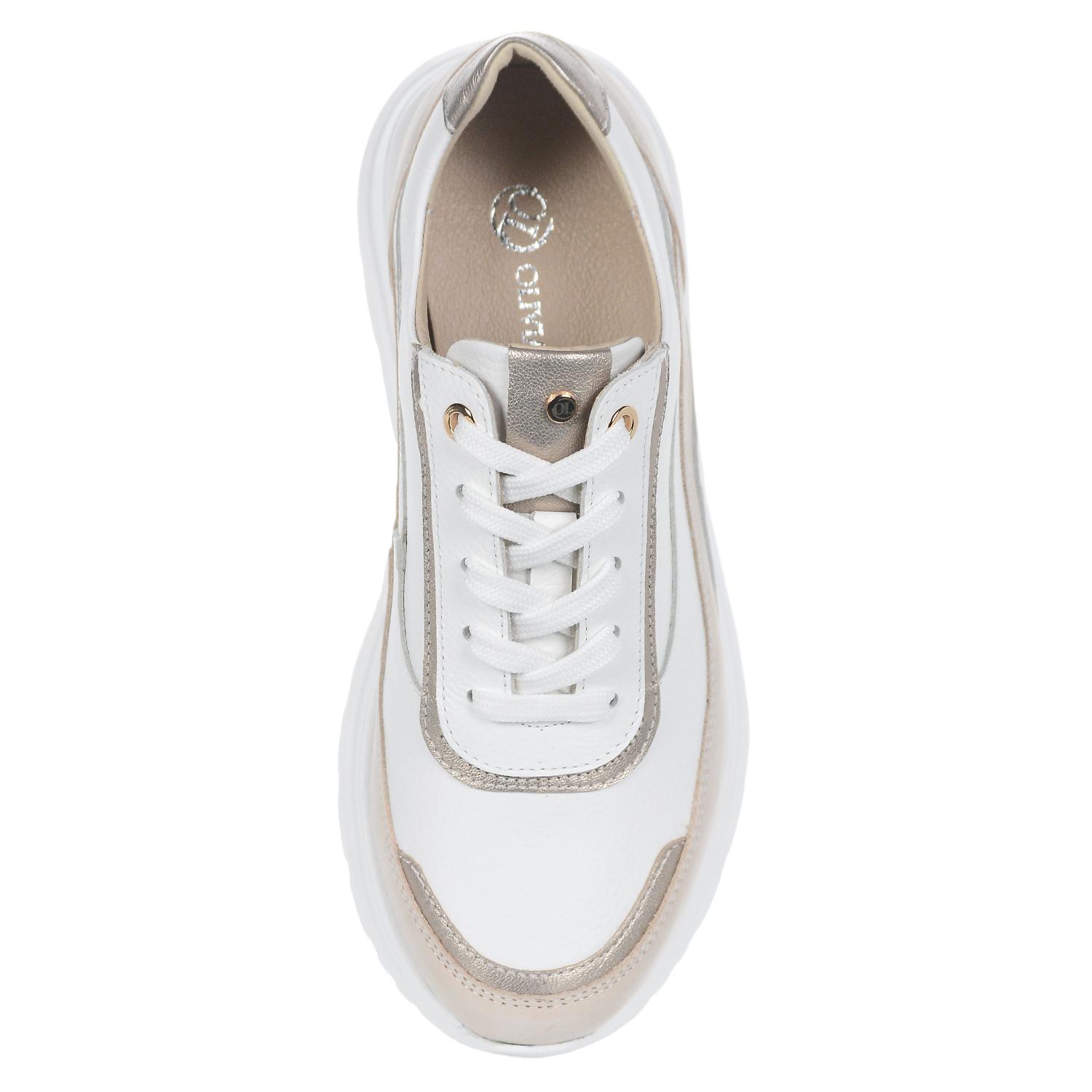 OLIVIA SHOES POHODLNÉ BIELE TENISKY SO ZLATÝMI DETAILAMI 