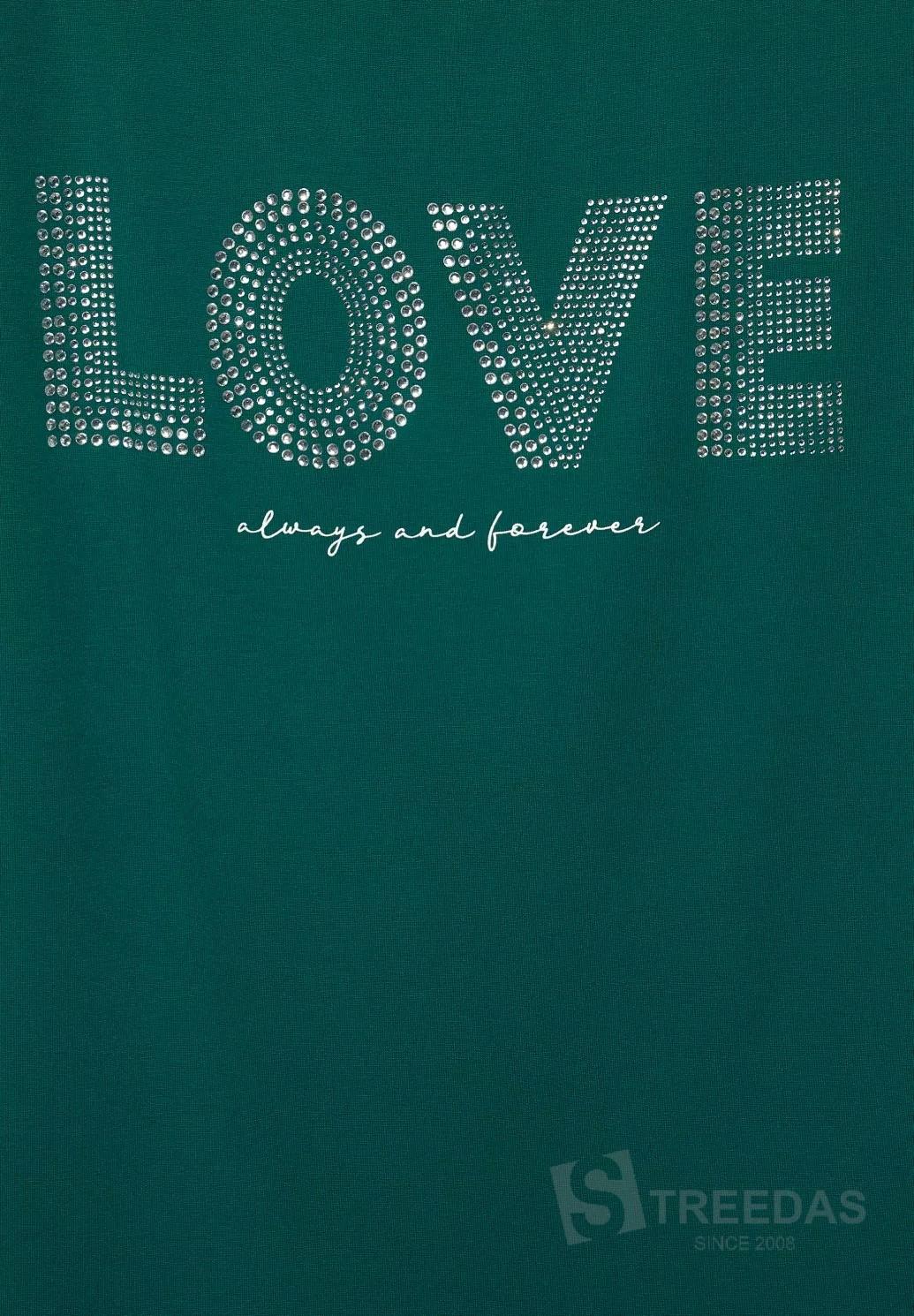 Street One tričko s nápisom LOVE, zelené