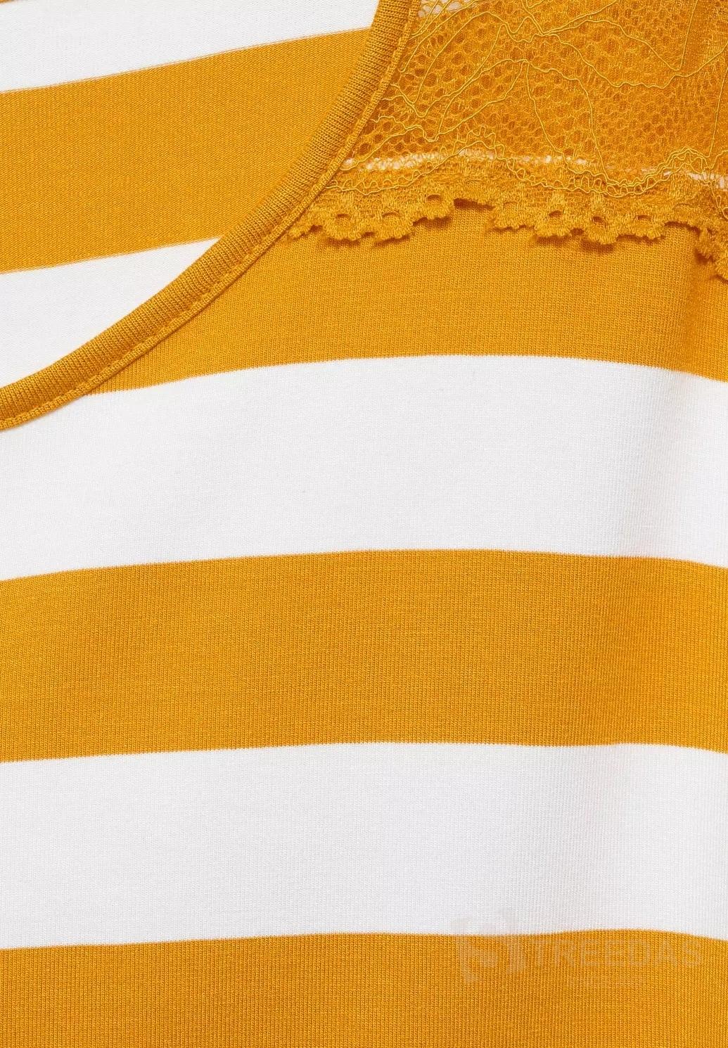 Street One tričko s čipkovanými detailmi, žlté