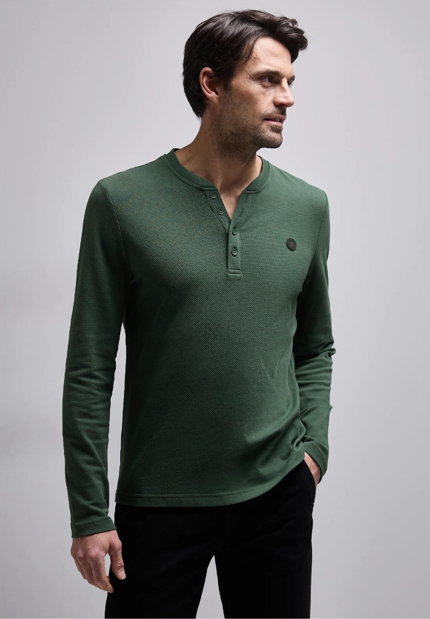 Street One MEN Henley tričko, zel