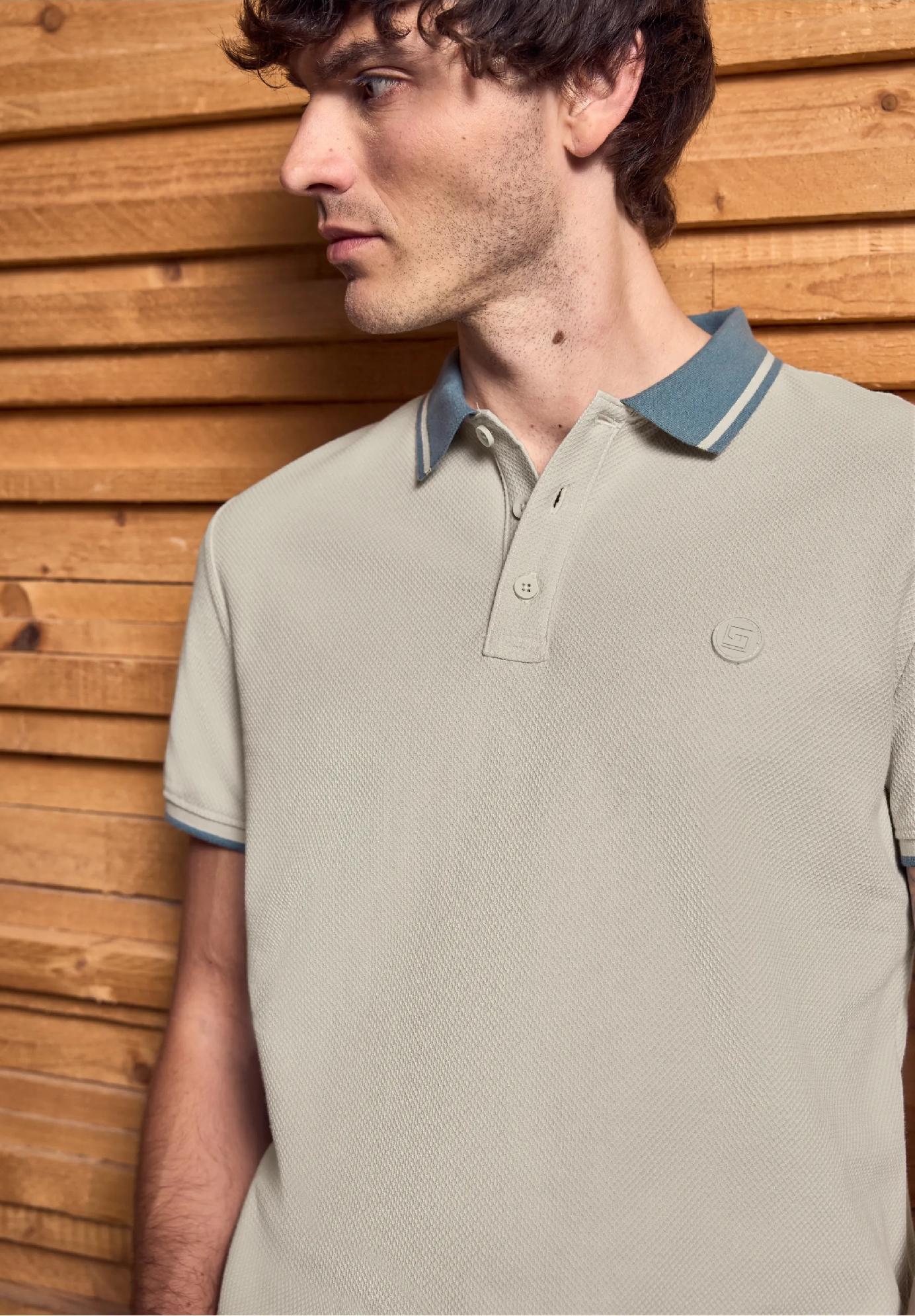 Street One MEN polo tričko so štruktúrou