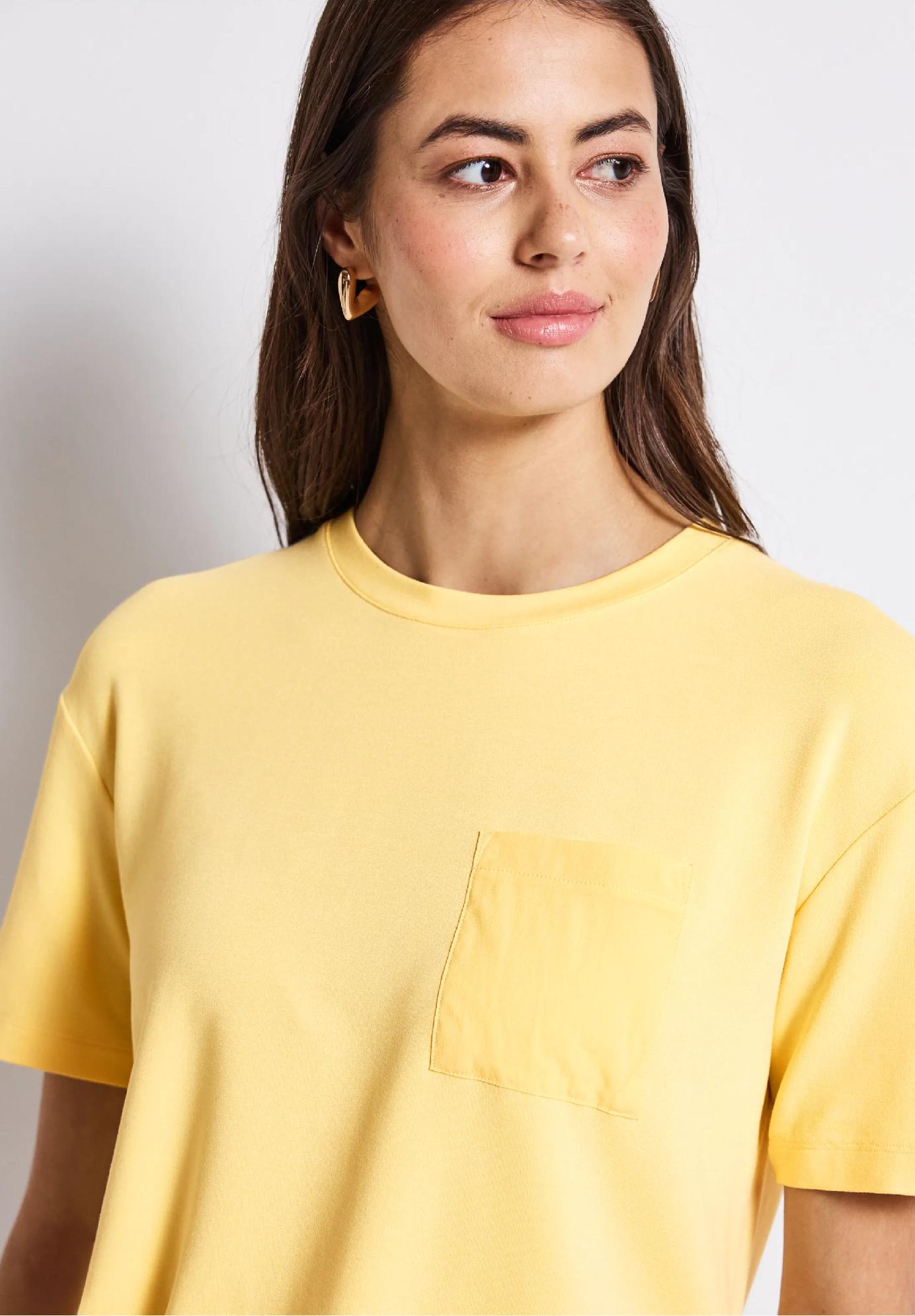 Street One tričko s náprsným vreckom, žlt